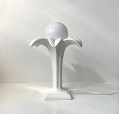 Vintage Scandinavian White Palm Tree Table Lamp, 1970s