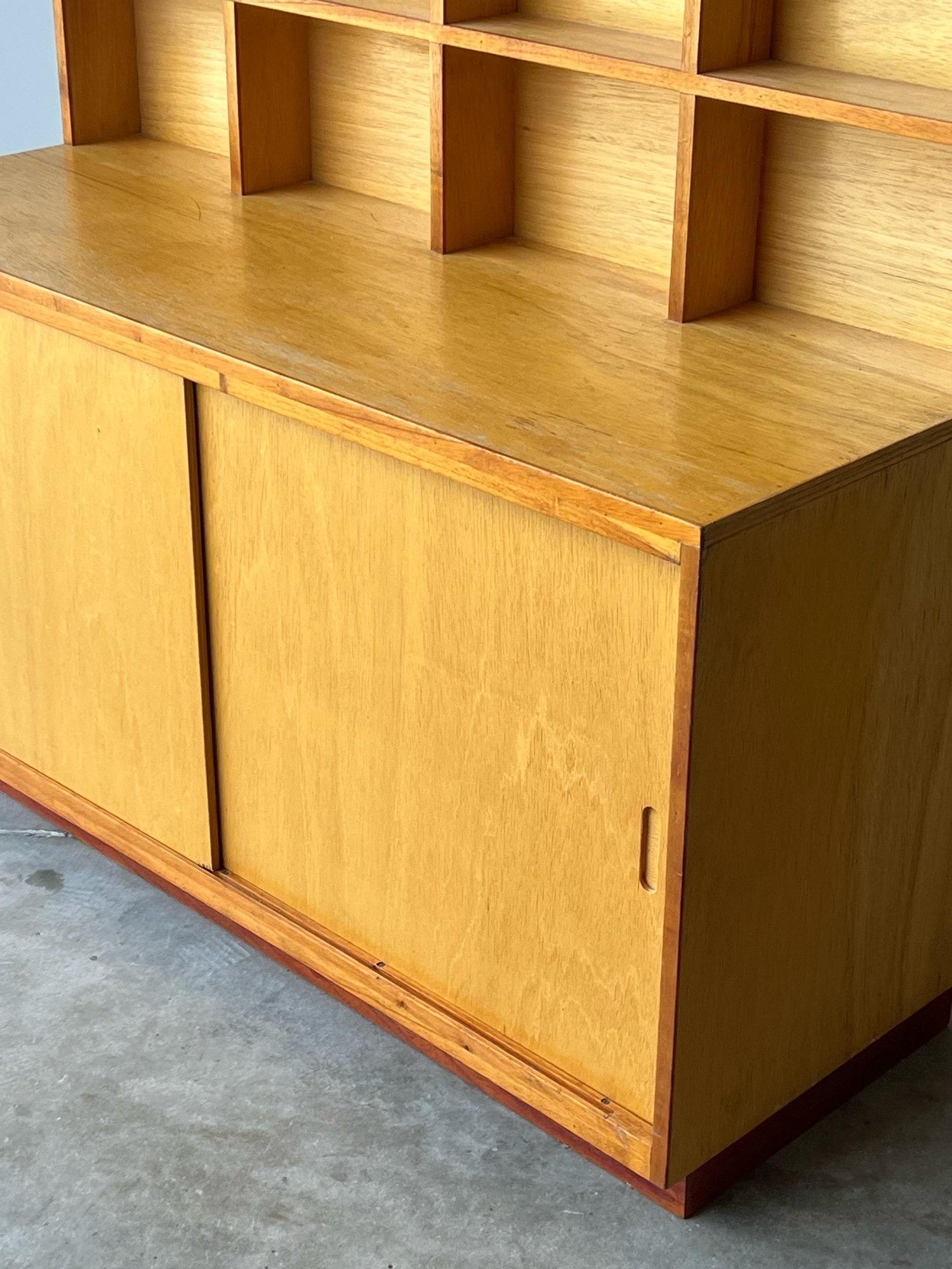 Late 20th Century Vintage Scandinavian Wood Shelf Display and Cabinet