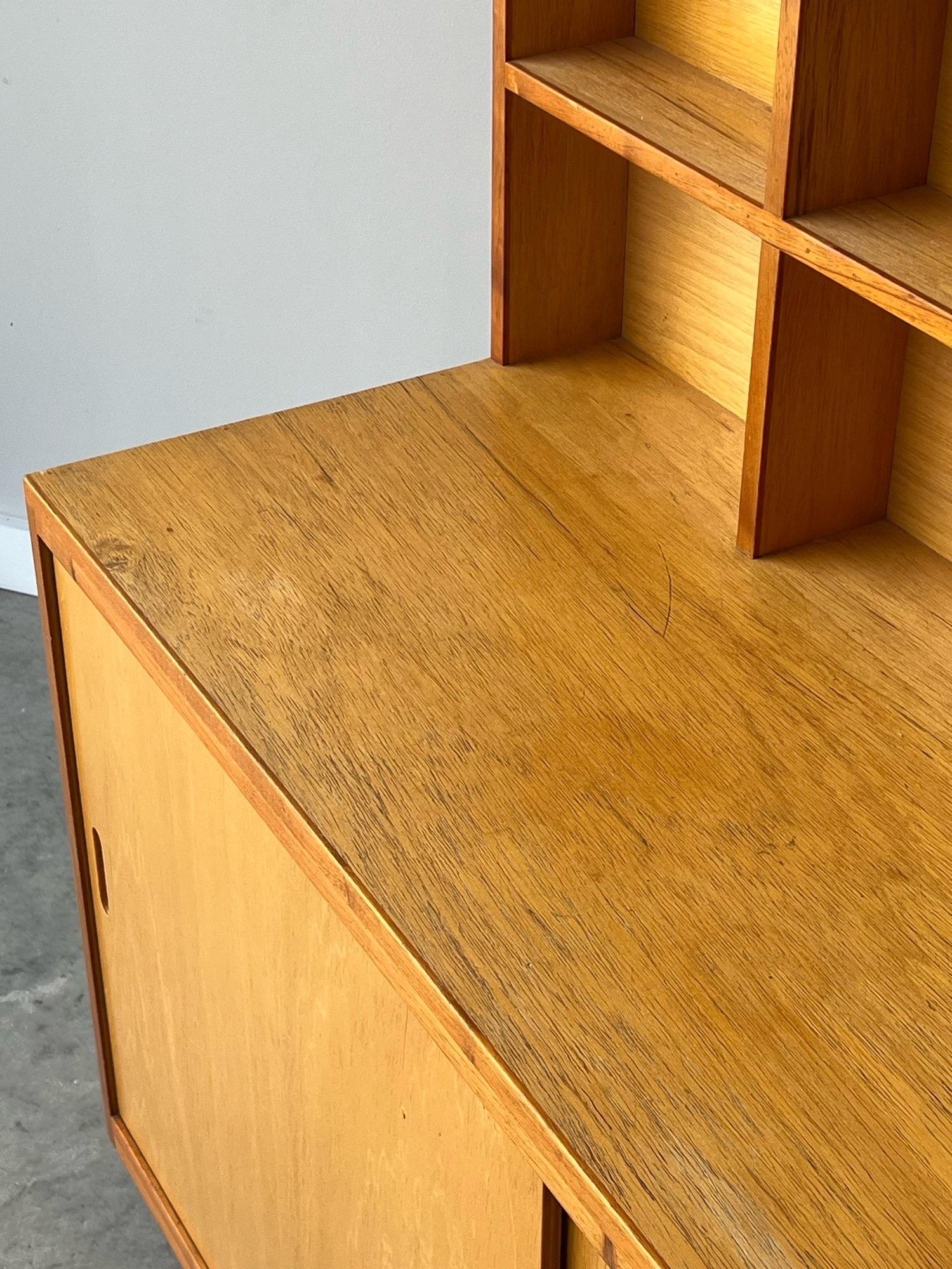 Vintage Scandinavian Wood Shelf Display and Cabinet 3