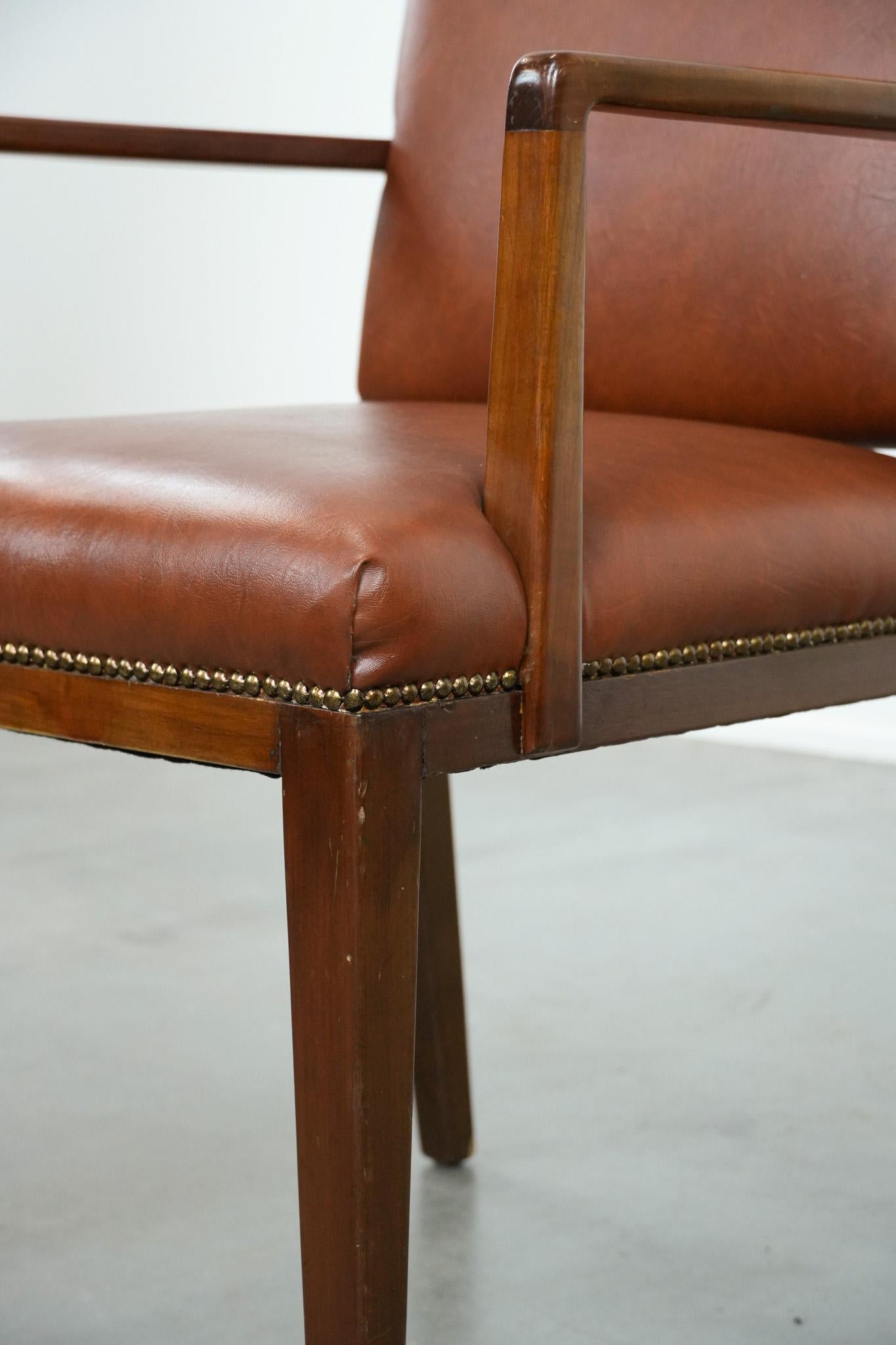 Vintage skandinavischen Holz und Kuhfell Seite / Schreibtisch / Stuhl aus den 60er / 70er Jahren im Angebot 4