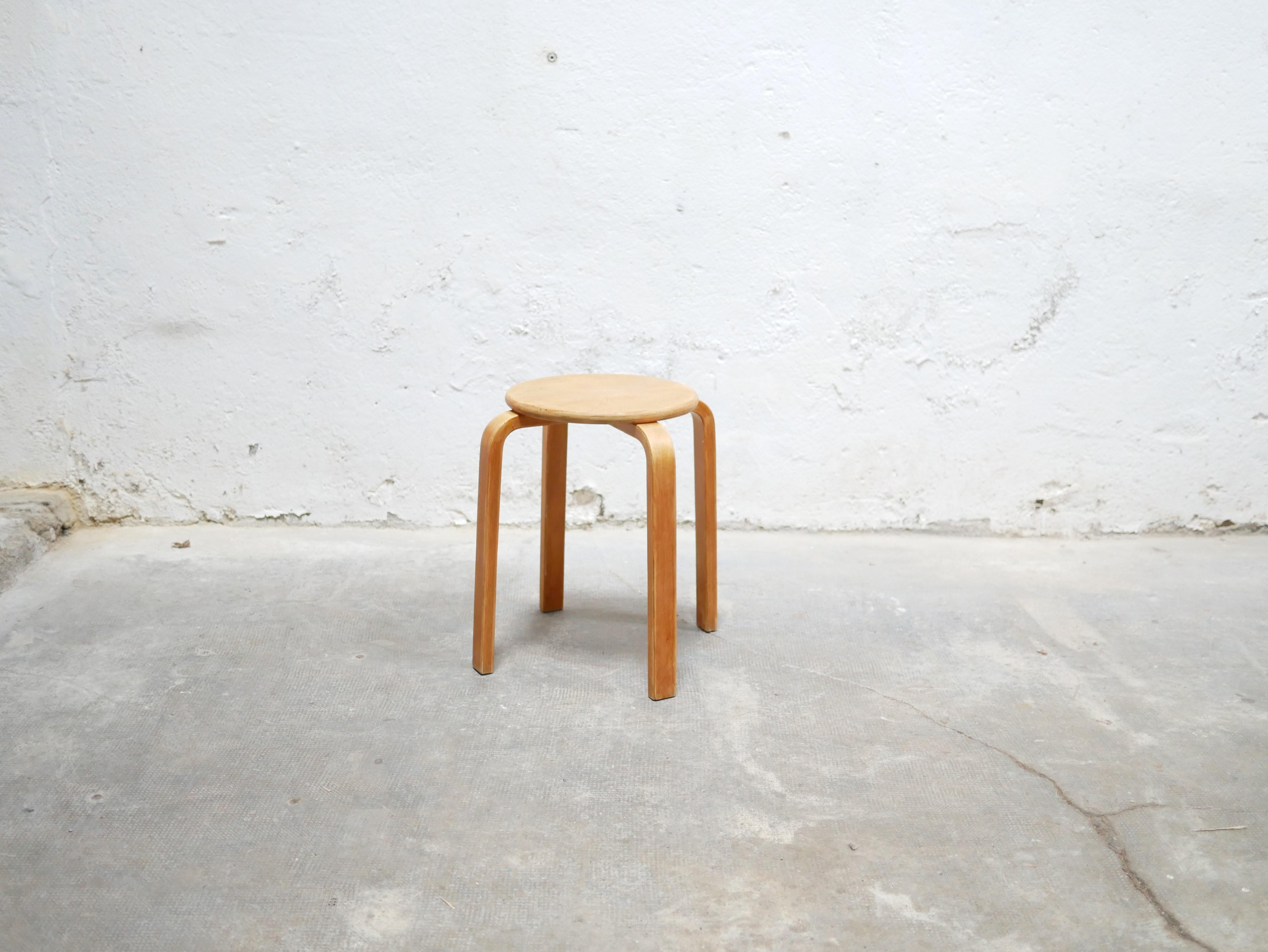 Vintage Scandinavian wooden stool at 1stDibs
