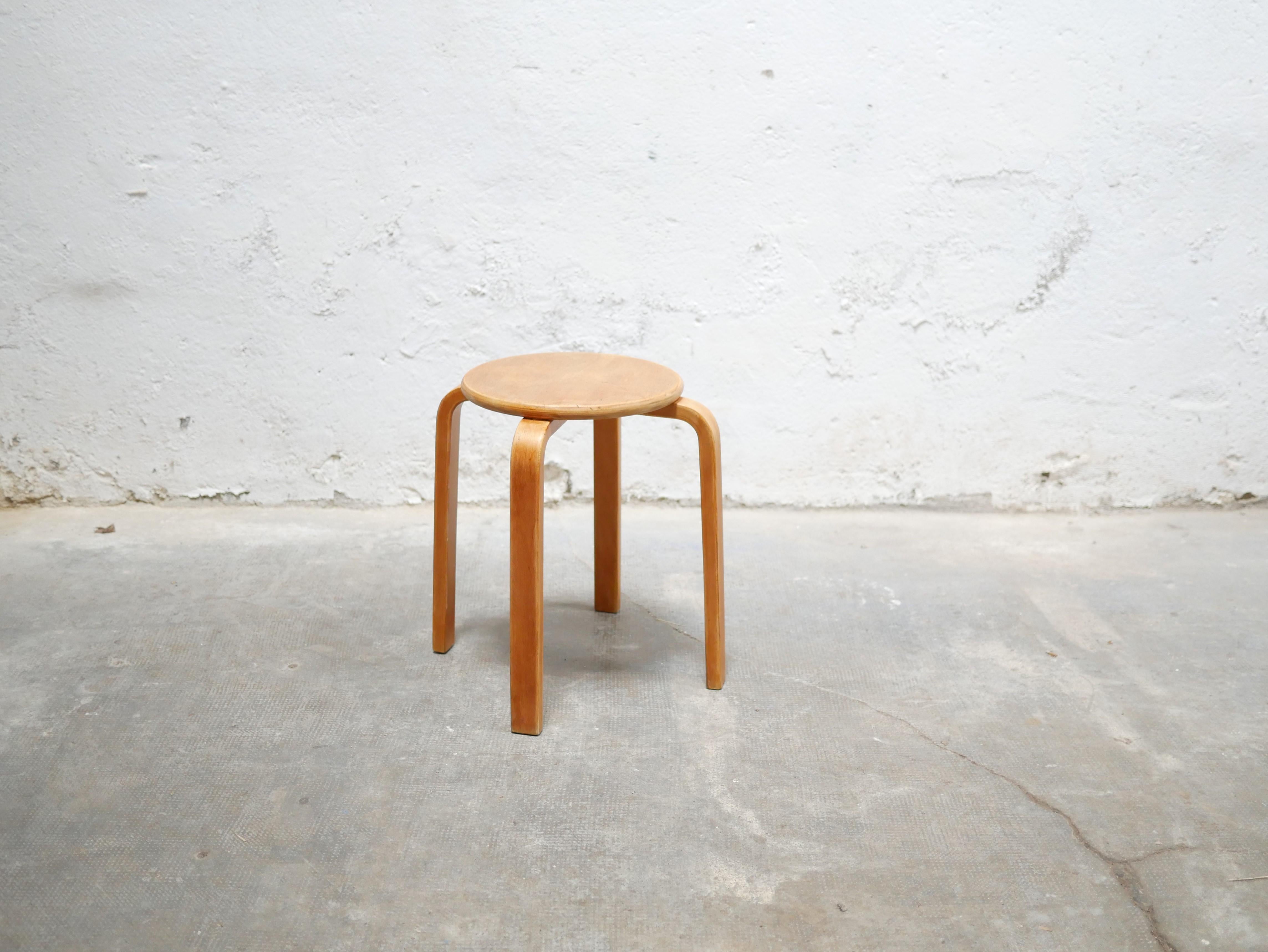 Vintage Scandinavian wooden stool at 1stDibs