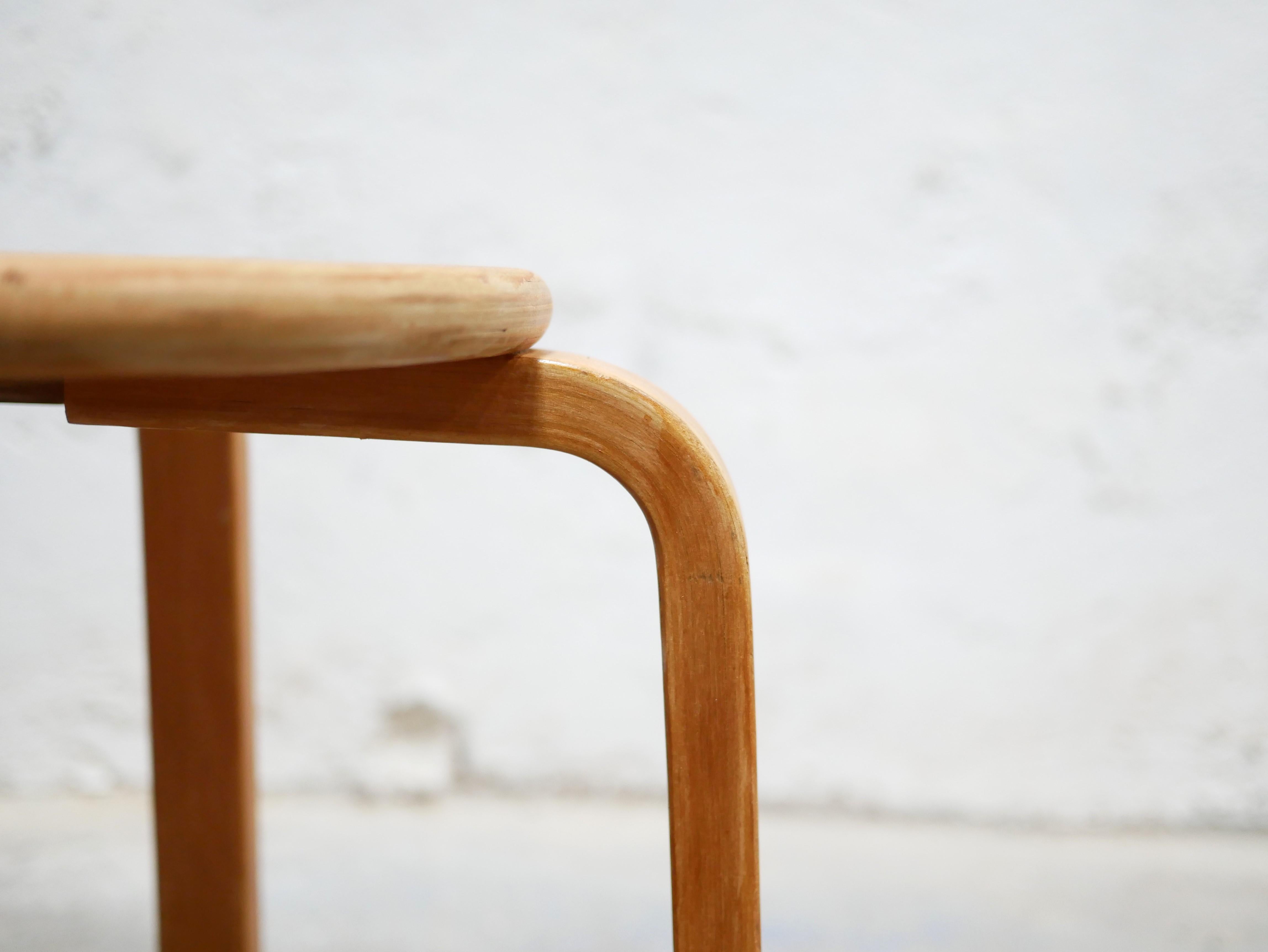 Vintage Scandinavian wooden stool at 1stDibs