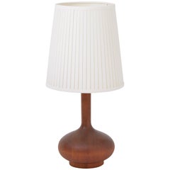 Vintage Scandinavian Wooden Table Lamp, circa 1960s