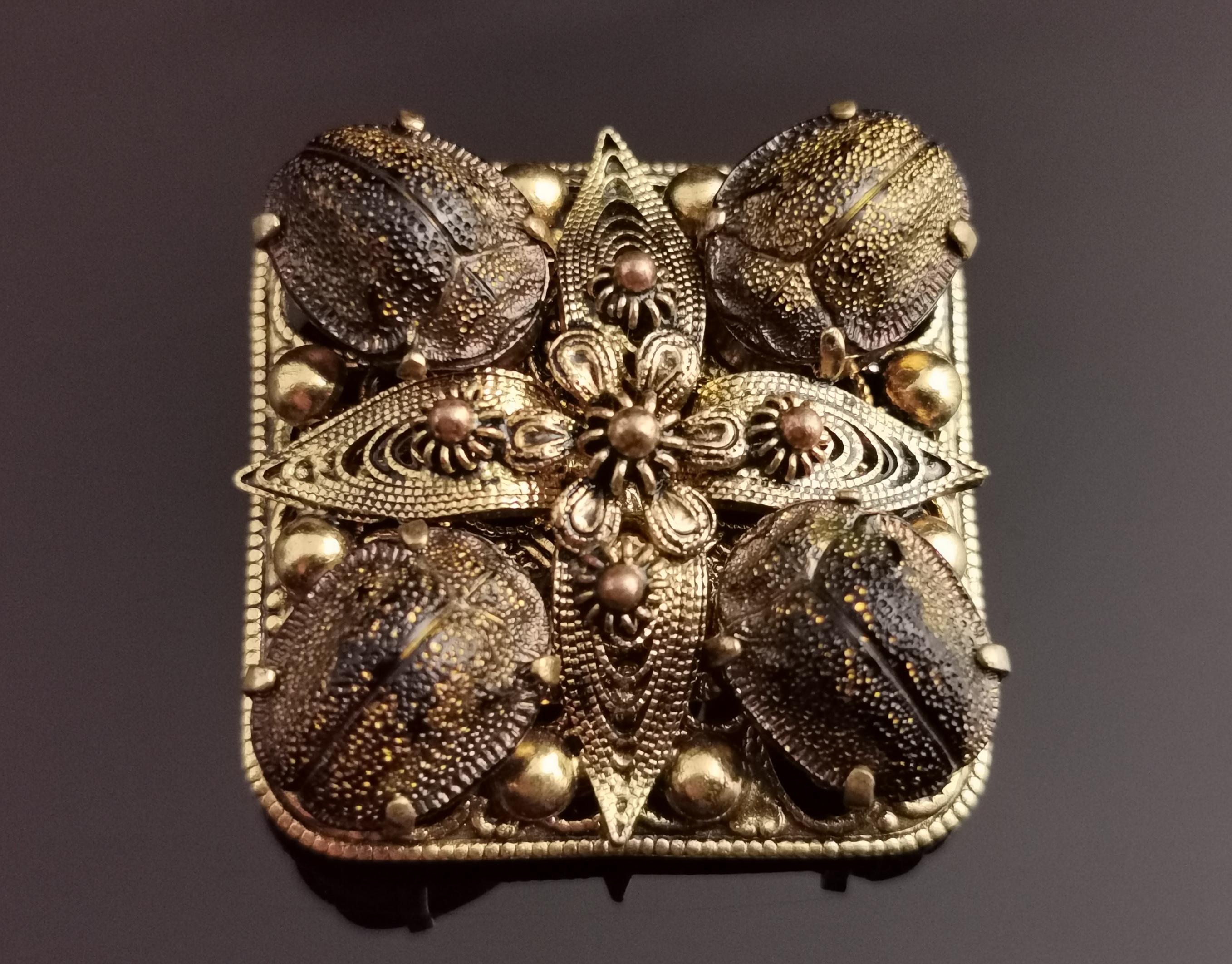 vintage scarab brooch