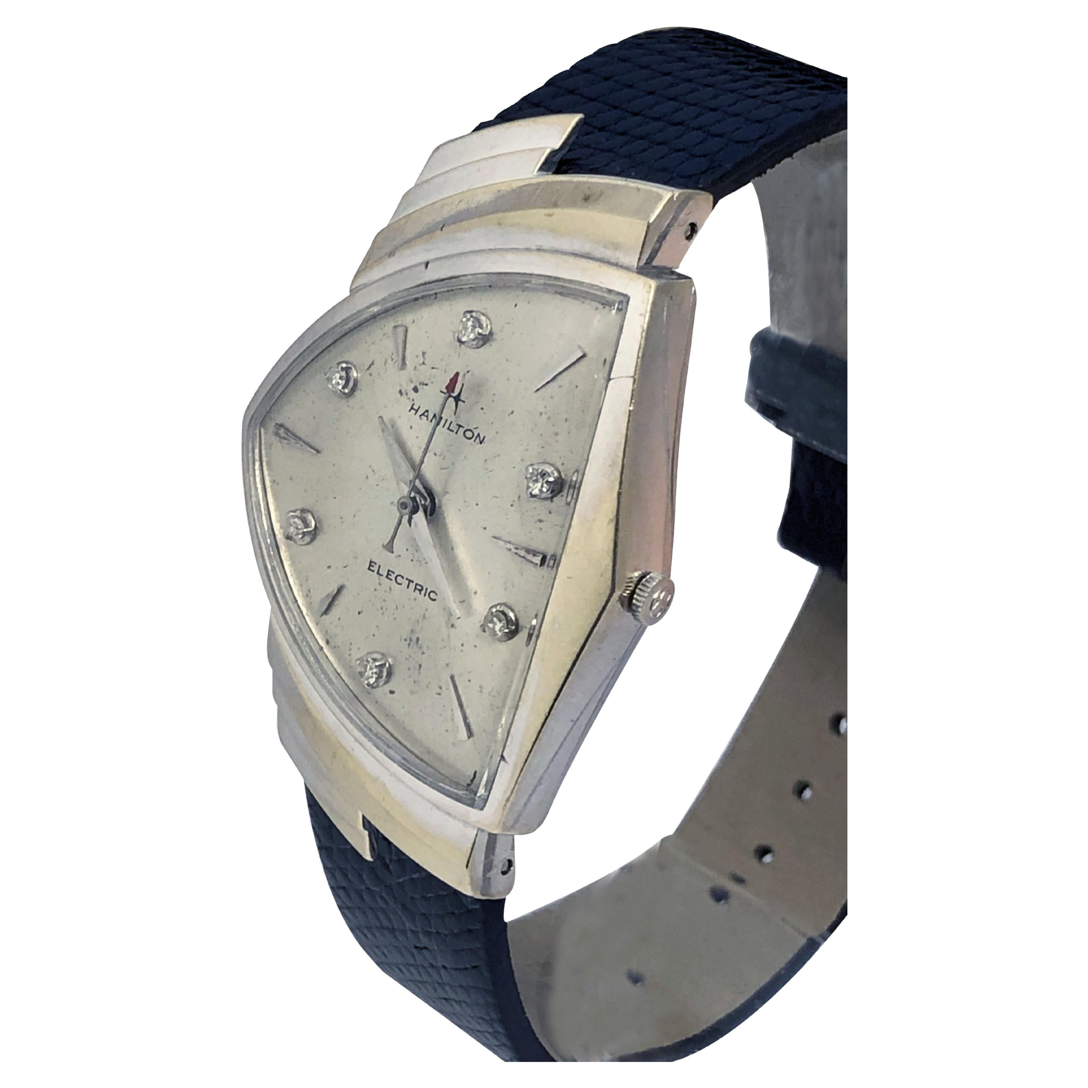 Vintage Scarce Hamilton Weißgold "Ventura" Elektrische Armbanduhr