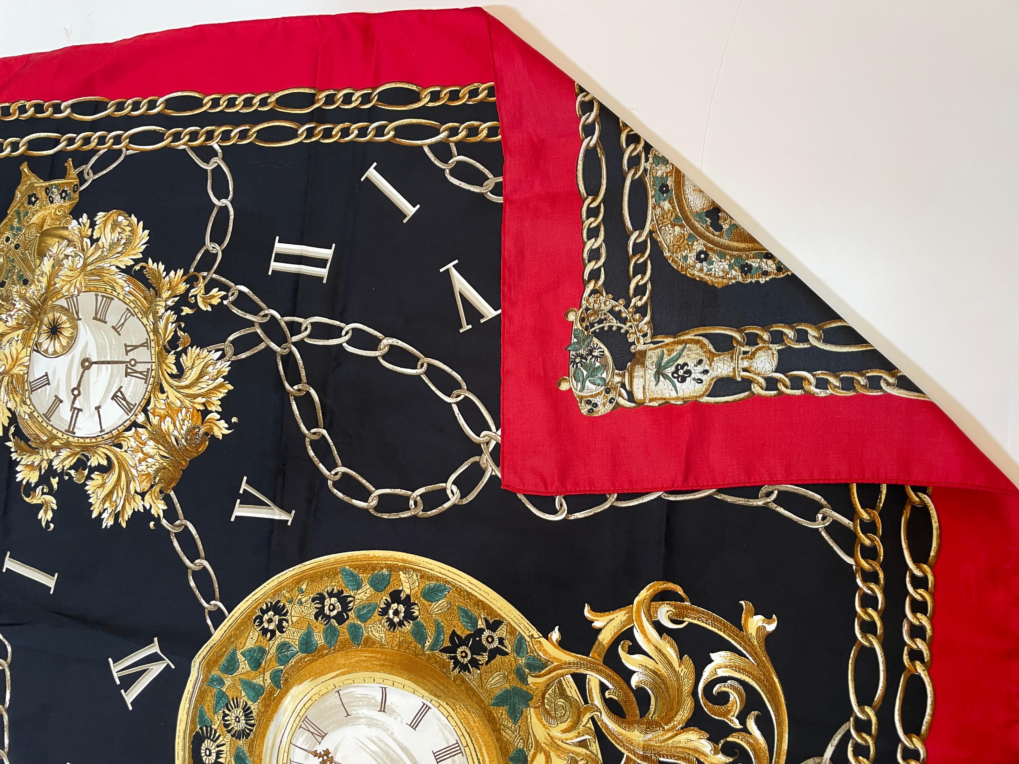 Vintage-Schal mit großen und kleinen viktorianischen Uhren  im Angebot 9