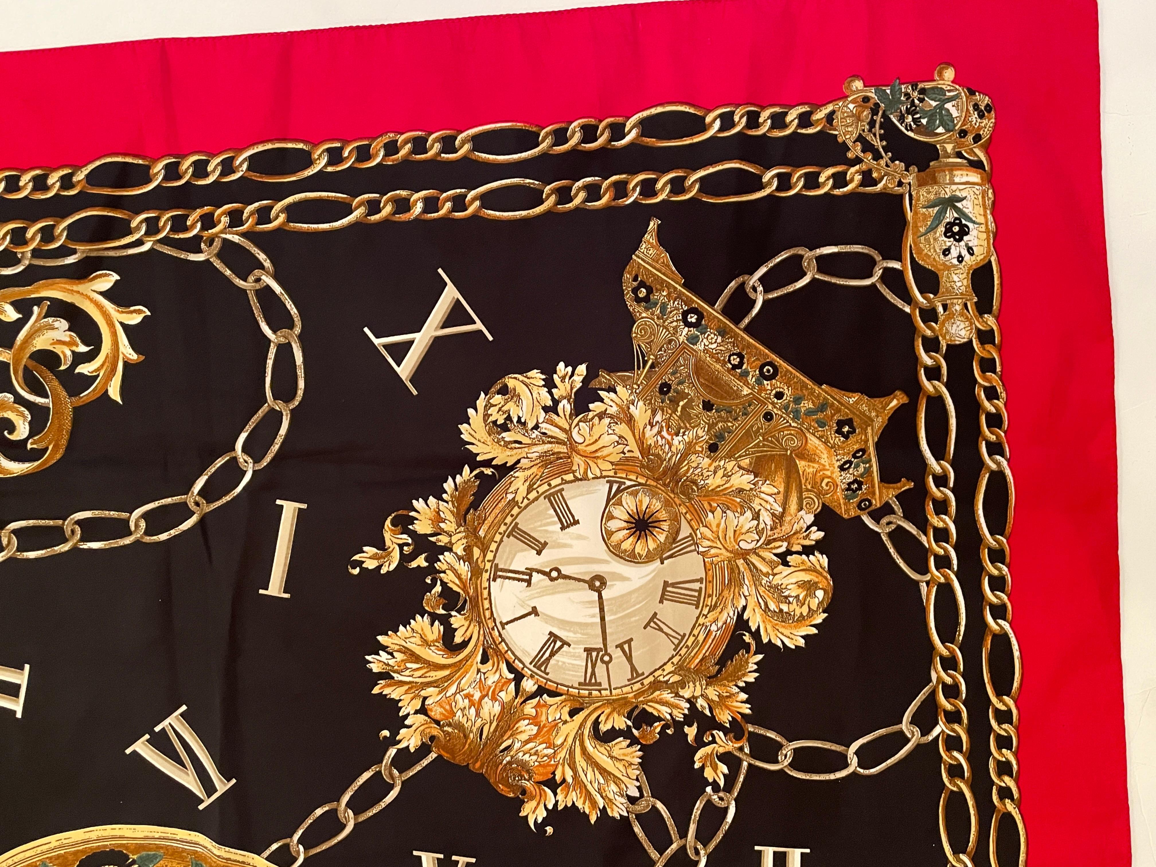 Vintage-Schal mit großen und kleinen viktorianischen Uhren  im Angebot 5