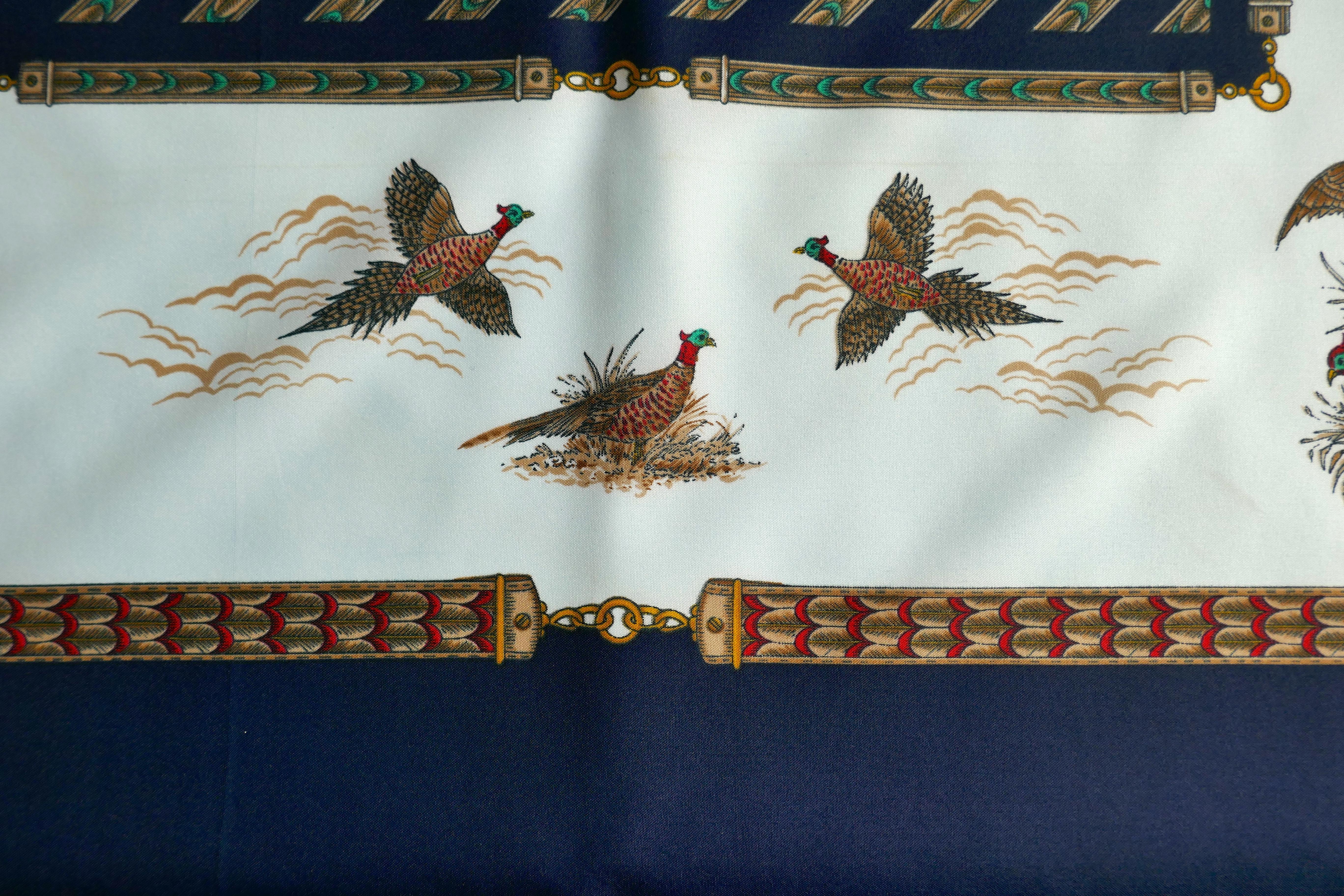 Black Vintage Scarf “Game Birds” Shooting designed by Norma Dori