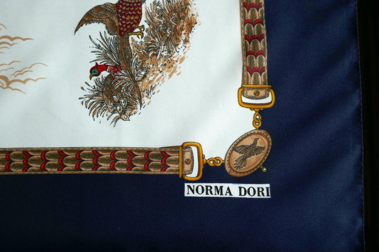 Vintage Scarf Game Birds Shooting designed by Norma Dori