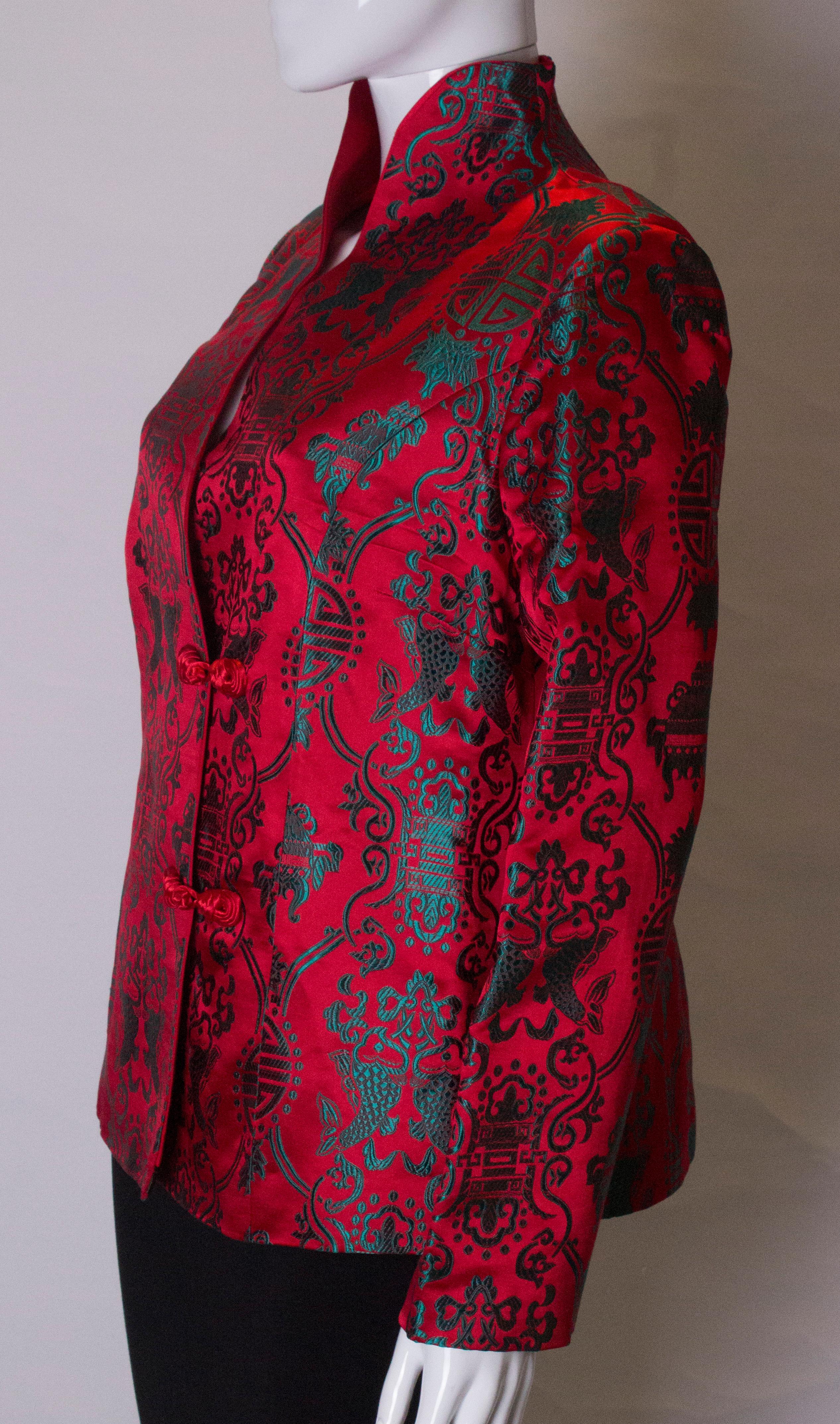 Vintage Scarlet and Turquoise Chinese Jacket 1