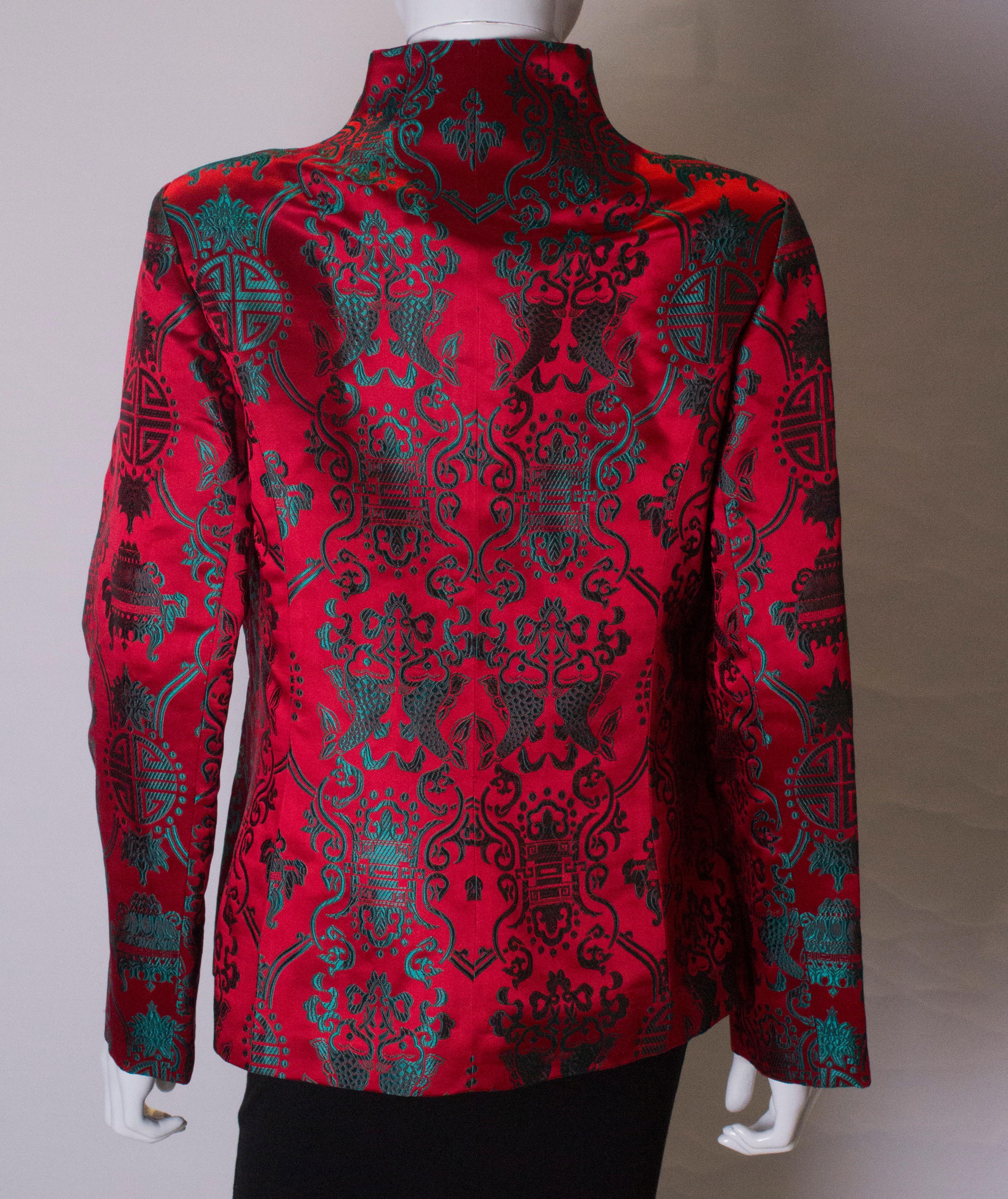 Vintage Scarlet and Turquoise Chinese Jacket 3