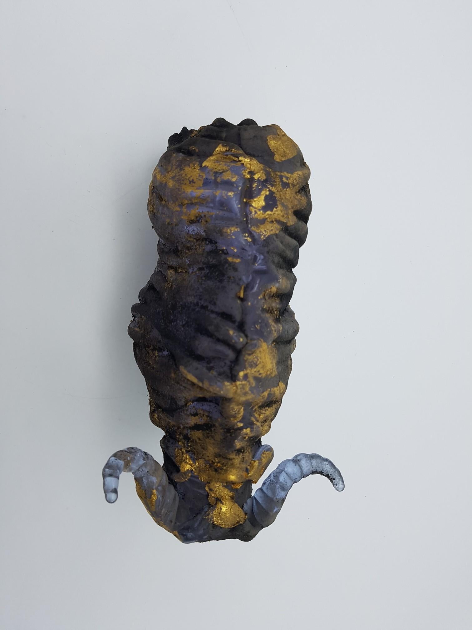 Vieux buffle en verre de Murano avec feuille d'or par Ermanno Nason à Cenedese 2