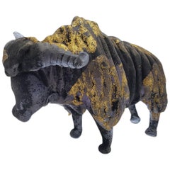 Vintage 'Scavo' Murano Glass Buffalo with Gold Leaf by Ermanno Nason at Cenedese
