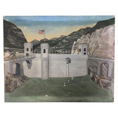Antique Scenic Castle Painting - Signed