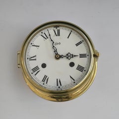 Vintage Schatz Royal Mariner Brass Wall Clock, West Germany, Battery Powered