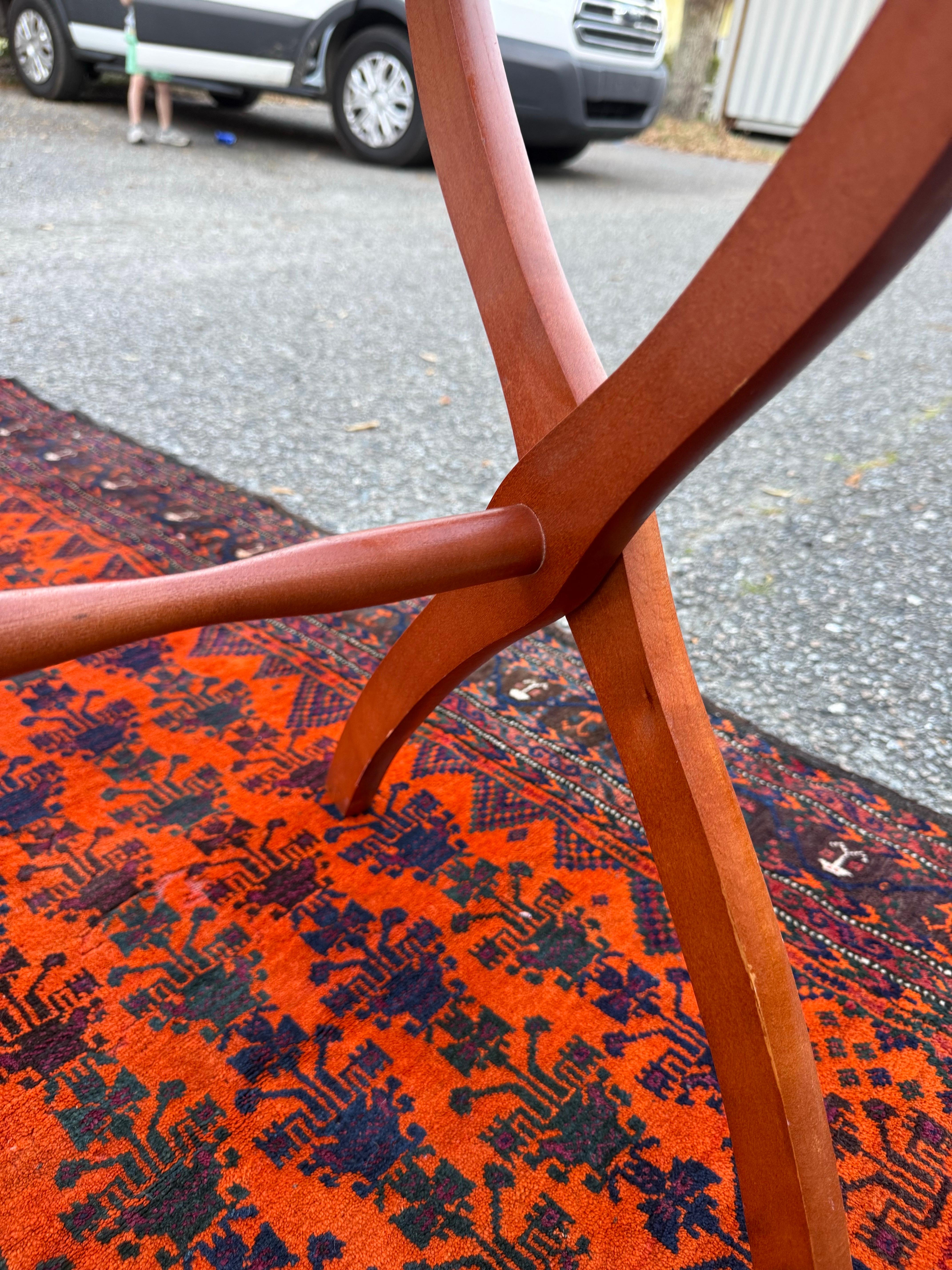 Fabric Vintage Scheibe Folding Wooden Luggage Rack For Sale