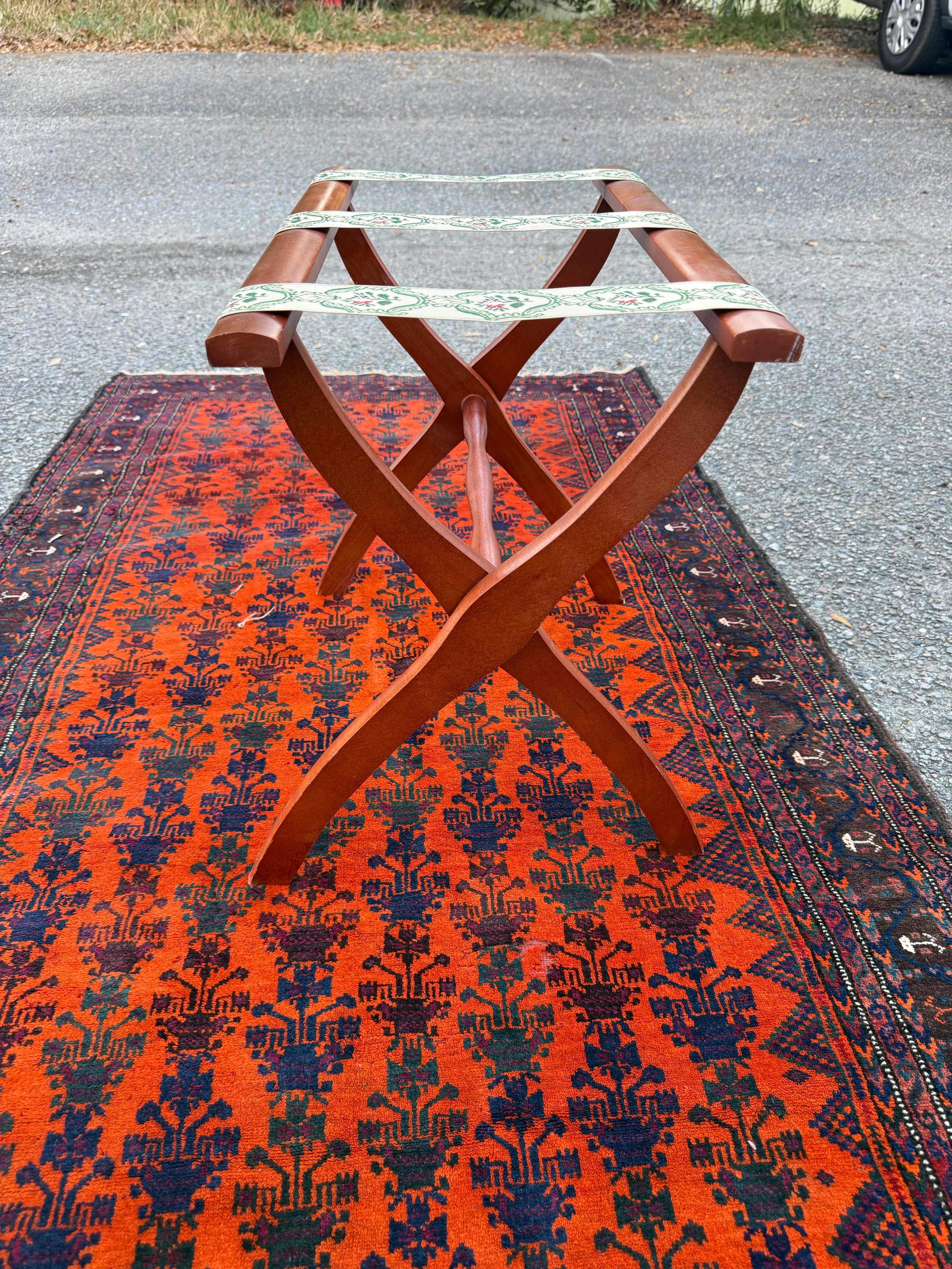 Vintage Scheibe Folding Wooden Luggage Rack For Sale 1