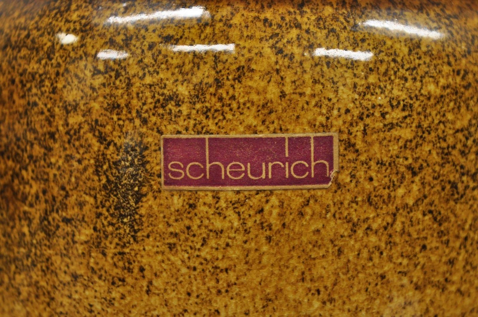 Ceramica Vaso d'epoca Scheurich Keramik Arancione Mid Century Modern alto 17