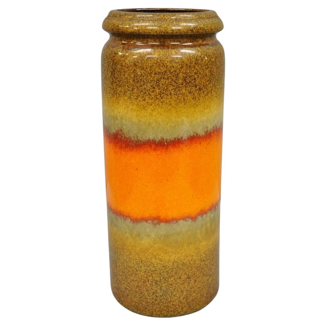 Vintage Scheurich Keramik Orange Mid Century Modern 17" Tall Vase W. Germany