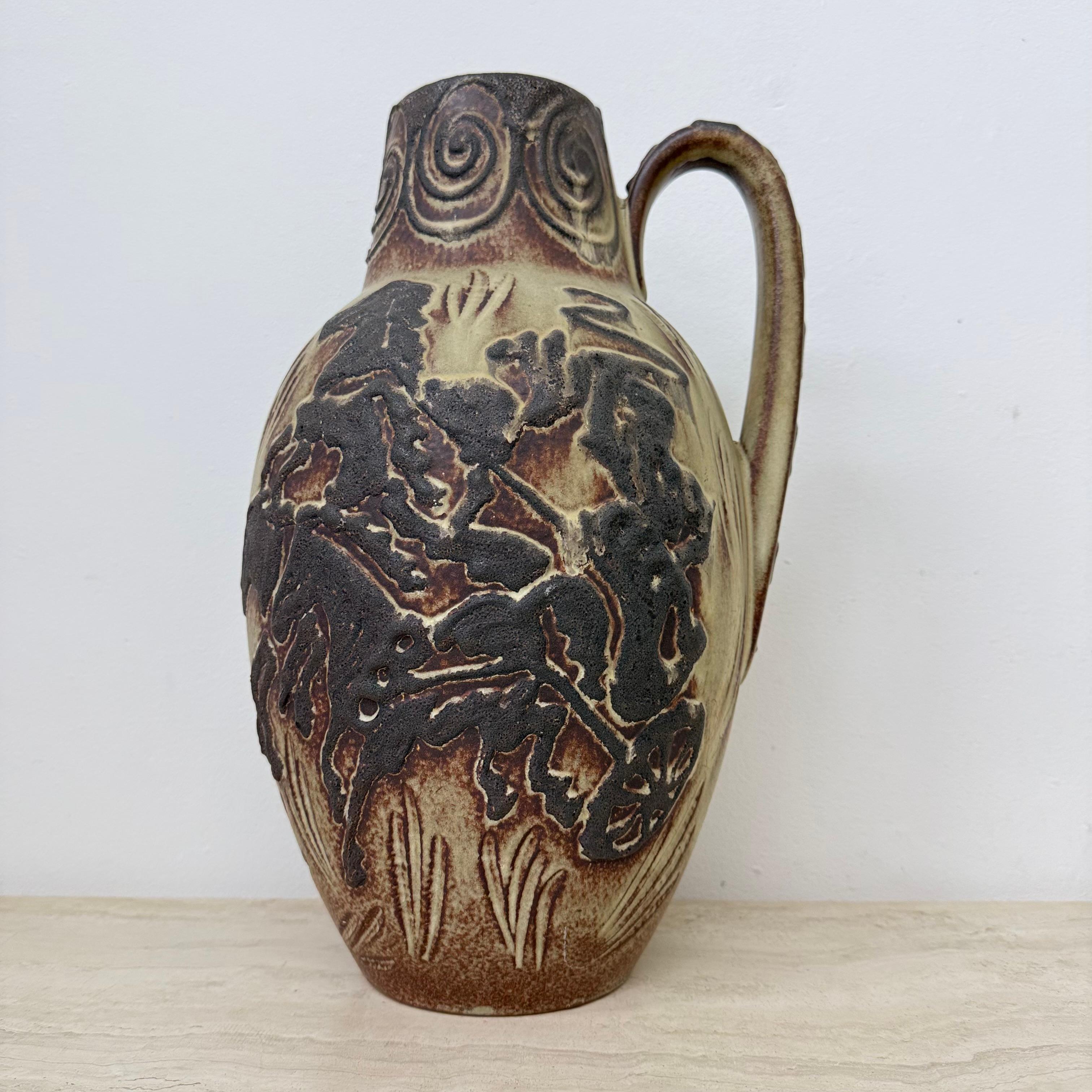 Vaso d'epoca Scheurich Germania Ovest con decorazione di cavalli, anni '70 in vendita 10