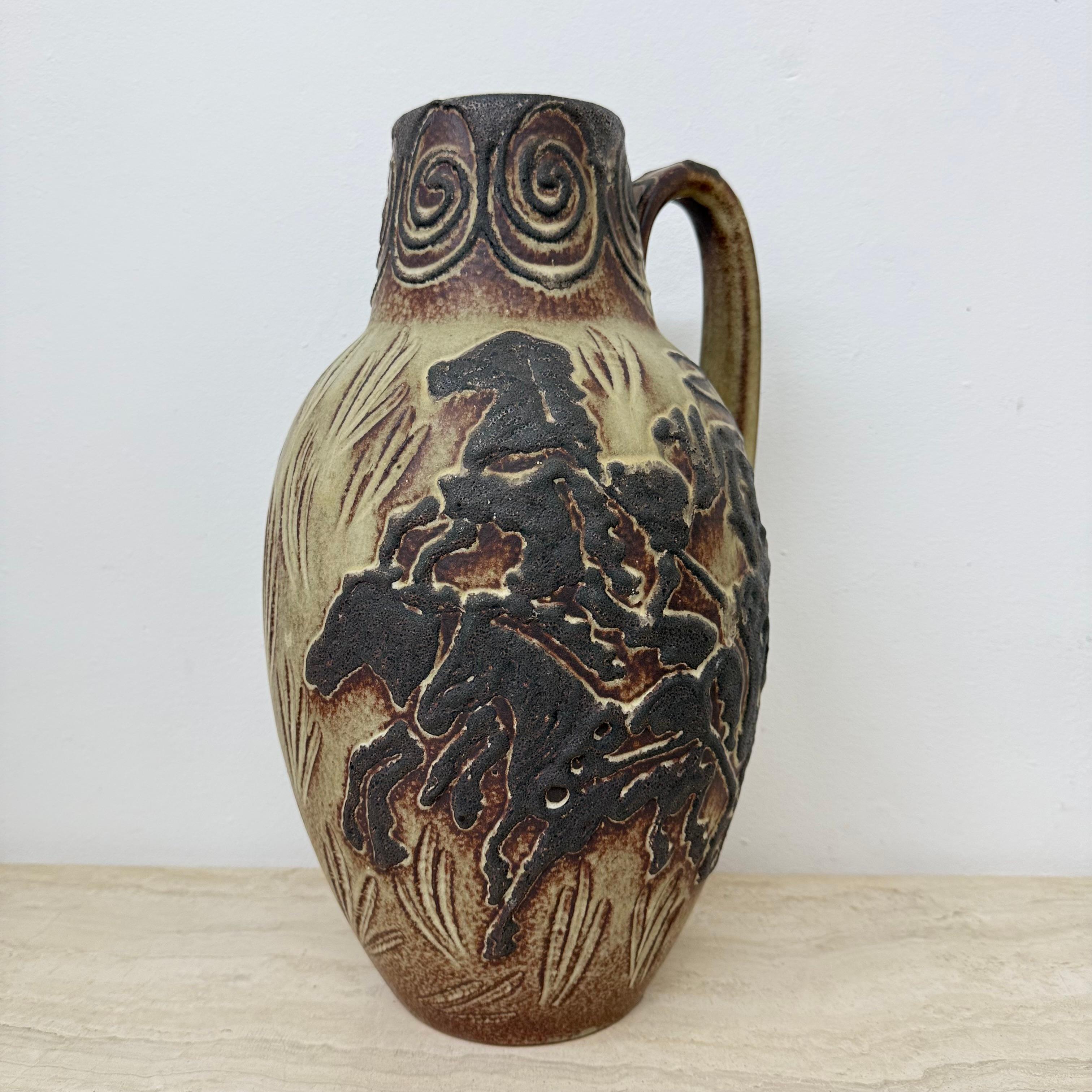 Vaso d'epoca Scheurich Germania Ovest con decorazione di cavalli, anni '70 in vendita 14