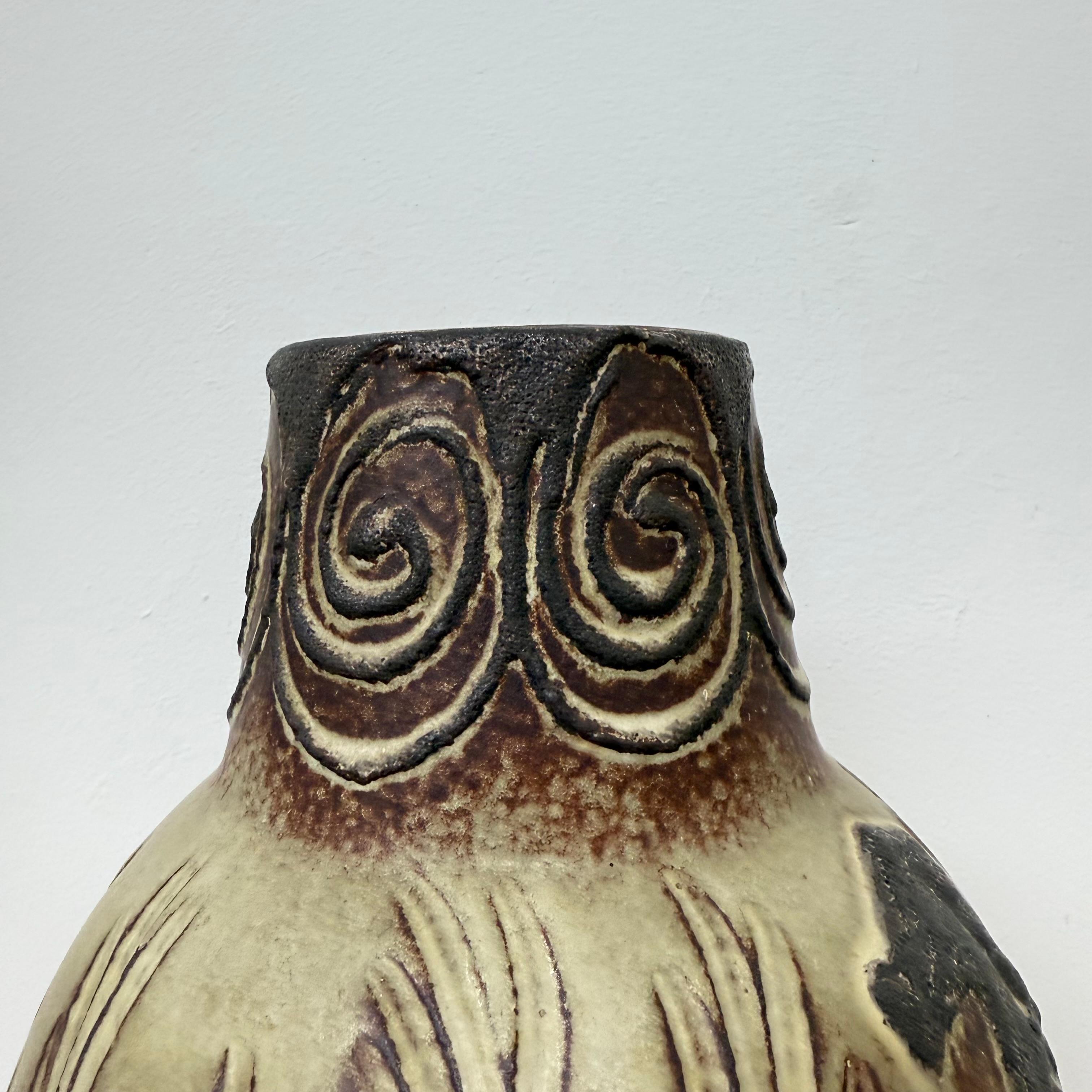 Ceramica Vaso d'epoca Scheurich Germania Ovest con decorazione di cavalli, anni '70 in vendita