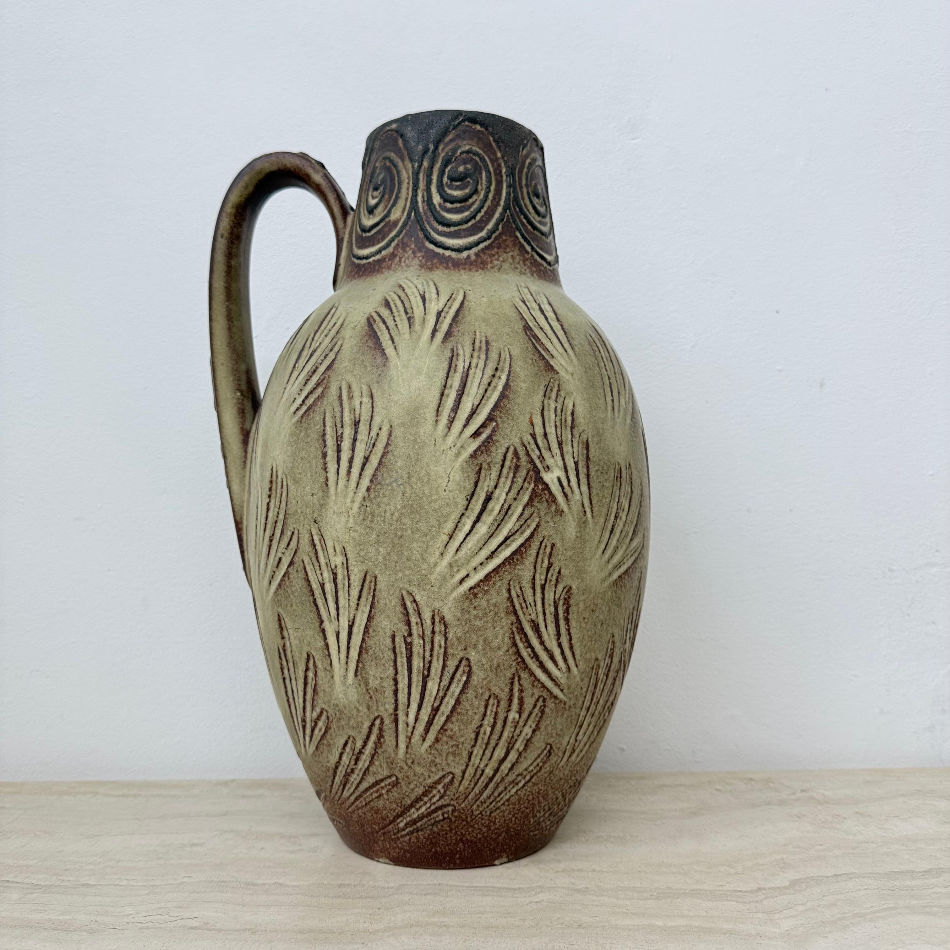 Vaso d'epoca Scheurich Germania Ovest con decorazione di cavalli, anni '70 in vendita 2