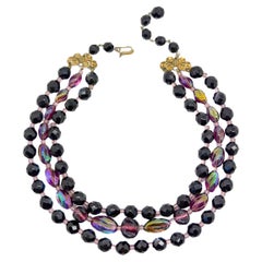 Vintage Schiaparelli Amethyst Art Glass Necklace 1950s