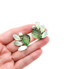 Pendientes vintage Schiaparelli Manzana y pistacho Años 60