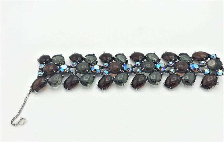 Women's Vintage Schiaparelli bracelet, multi link, crystal  1950s, Italy For Sale