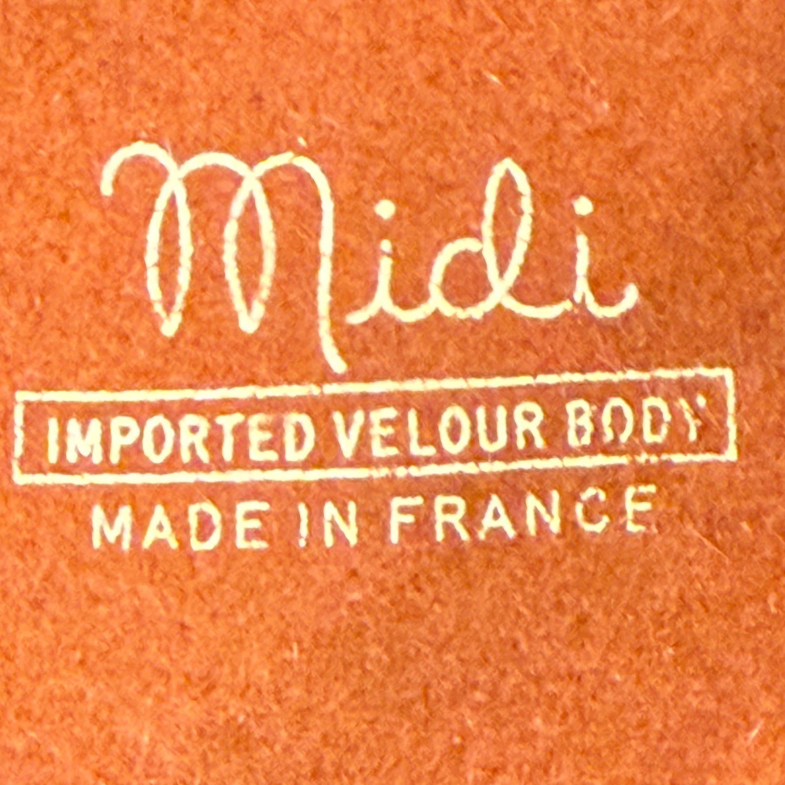 Cappello da cocktail in velluto anni '50 Schiaparelli Paris - Pom di piume e strass in vendita 2