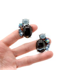 Vintage Schiaparelli Statement Cabochon Ohrringe 1950s