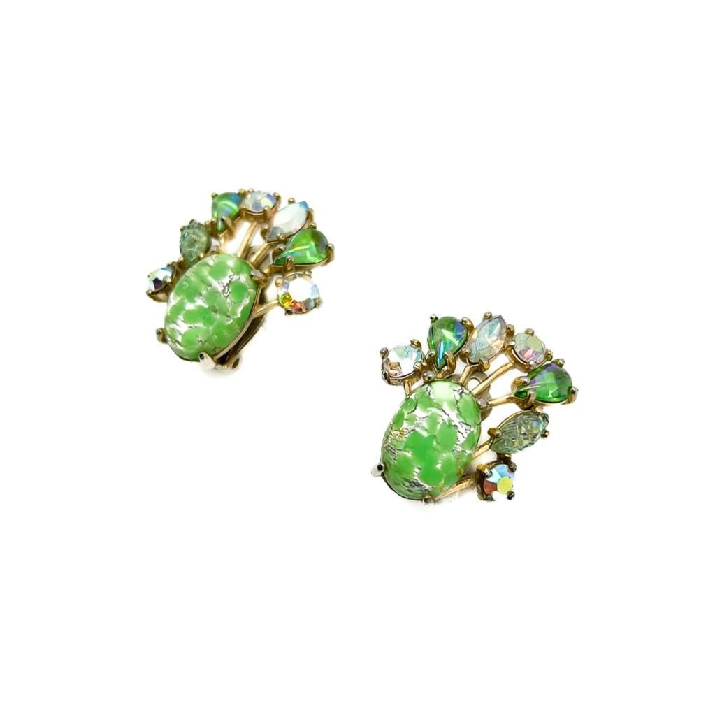 Vintage Schiaparelli Vivid Easter Egg Earrings 1950s In Good Condition For Sale In Wilmslow, GB