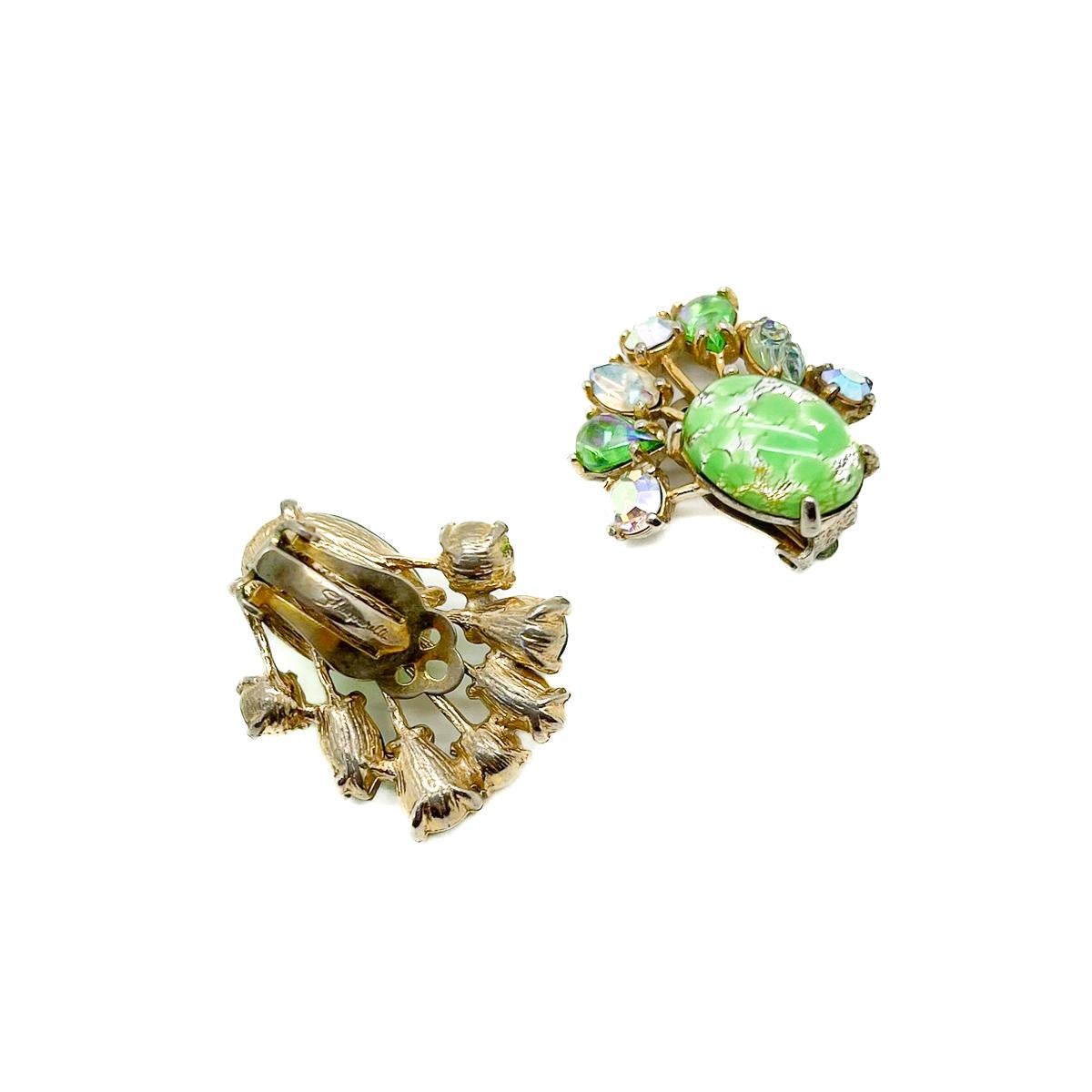 Women's or Men's Vintage Schiaparelli Vivid Easter Egg Earrings 1950s For Sale