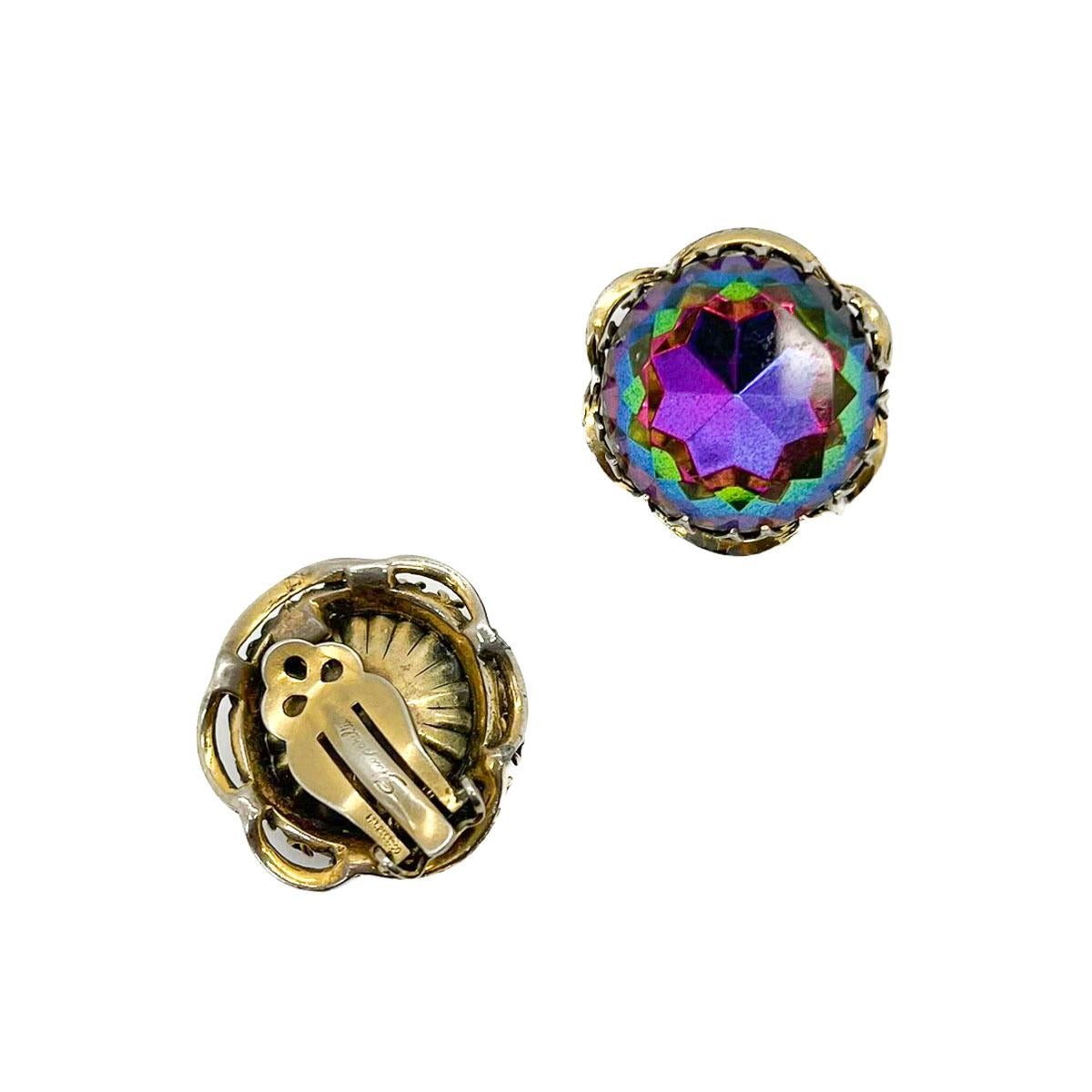 Pendientes vintage Schiaparelli Sandía Heliotropo Años 50 en Bueno estado para la venta en Wilmslow, GB