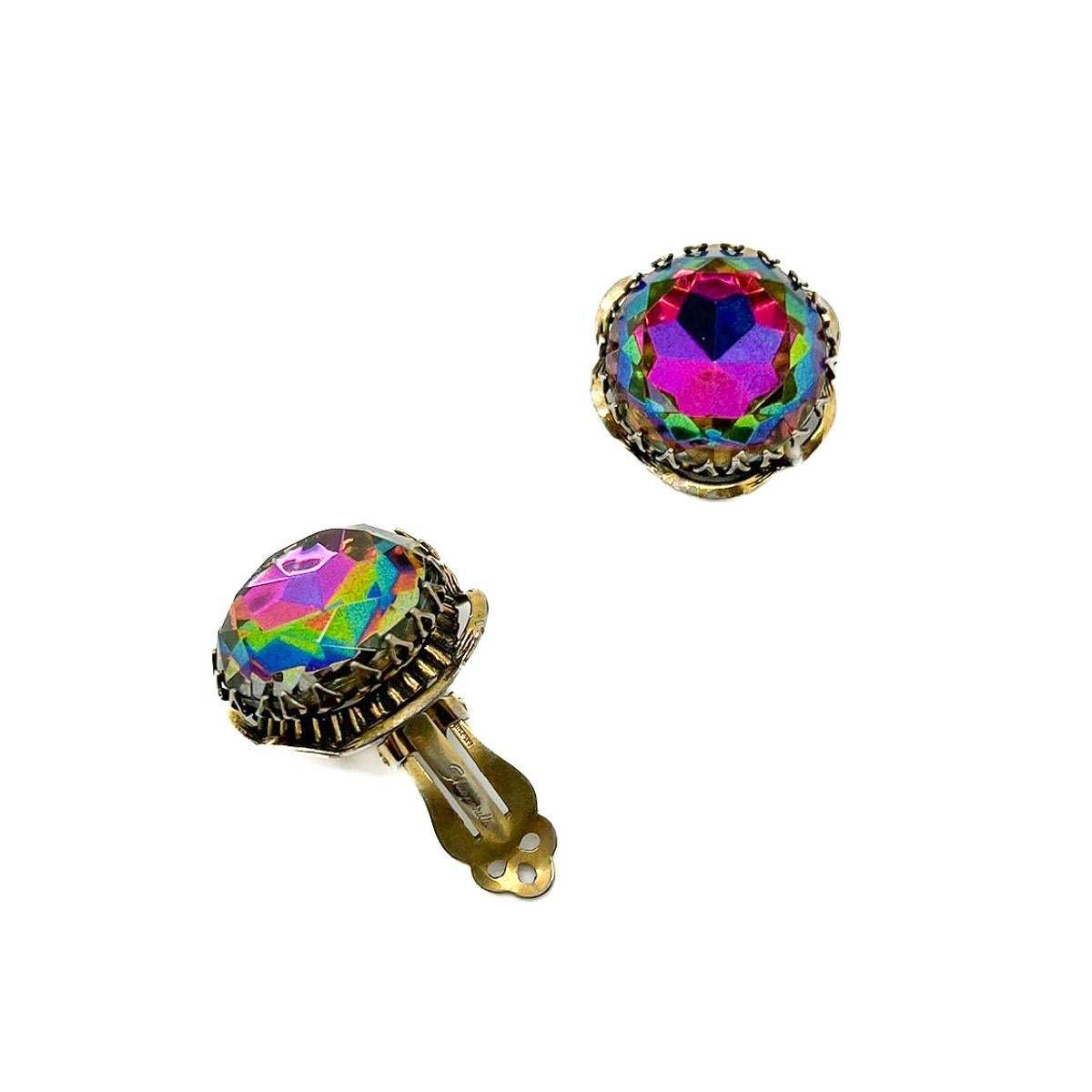 Femenino o masculino Pendientes vintage Schiaparelli Sandía Heliotropo Años 50 en venta