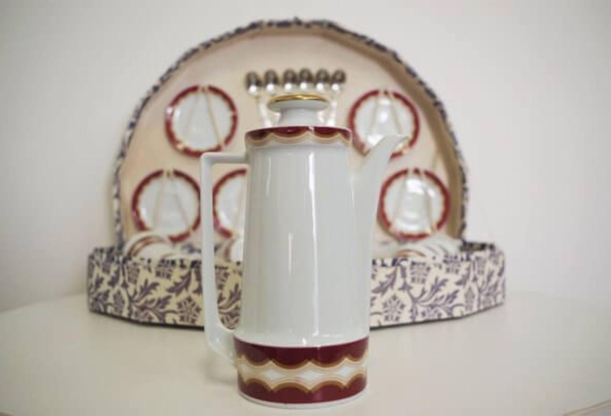 Vintage Schirnding German Porcelain Coffee Set, 1970s in vendita 6