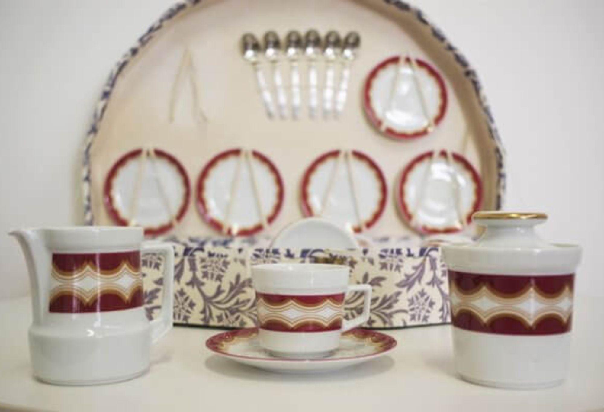 Vintage Schirnding German Porcelain Coffee Set, 1970s in vendita 7