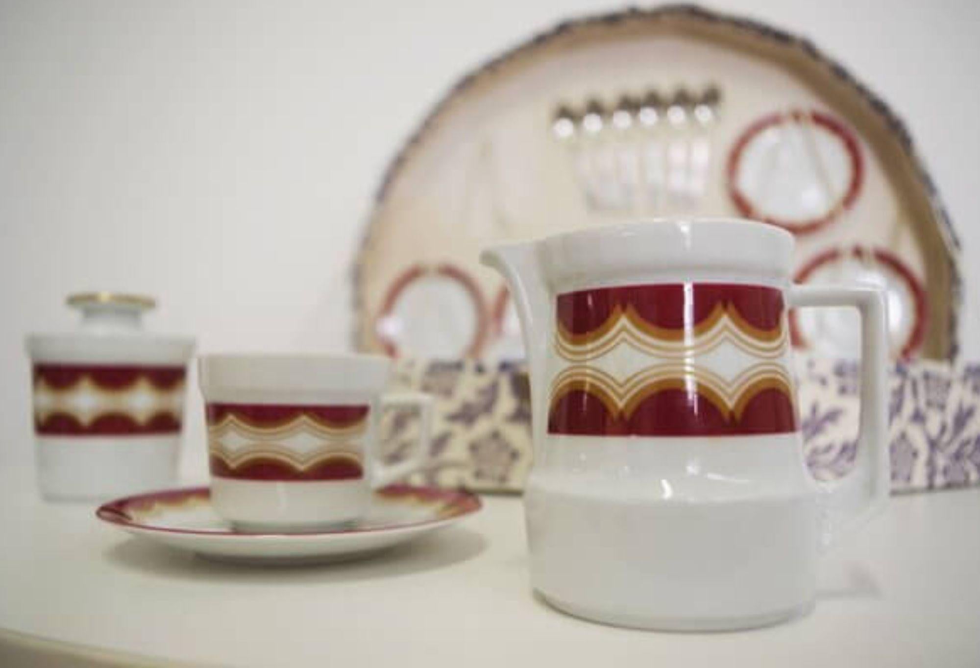Vintage Schirnding German Porcelain Coffee Set, 1970s in vendita 11