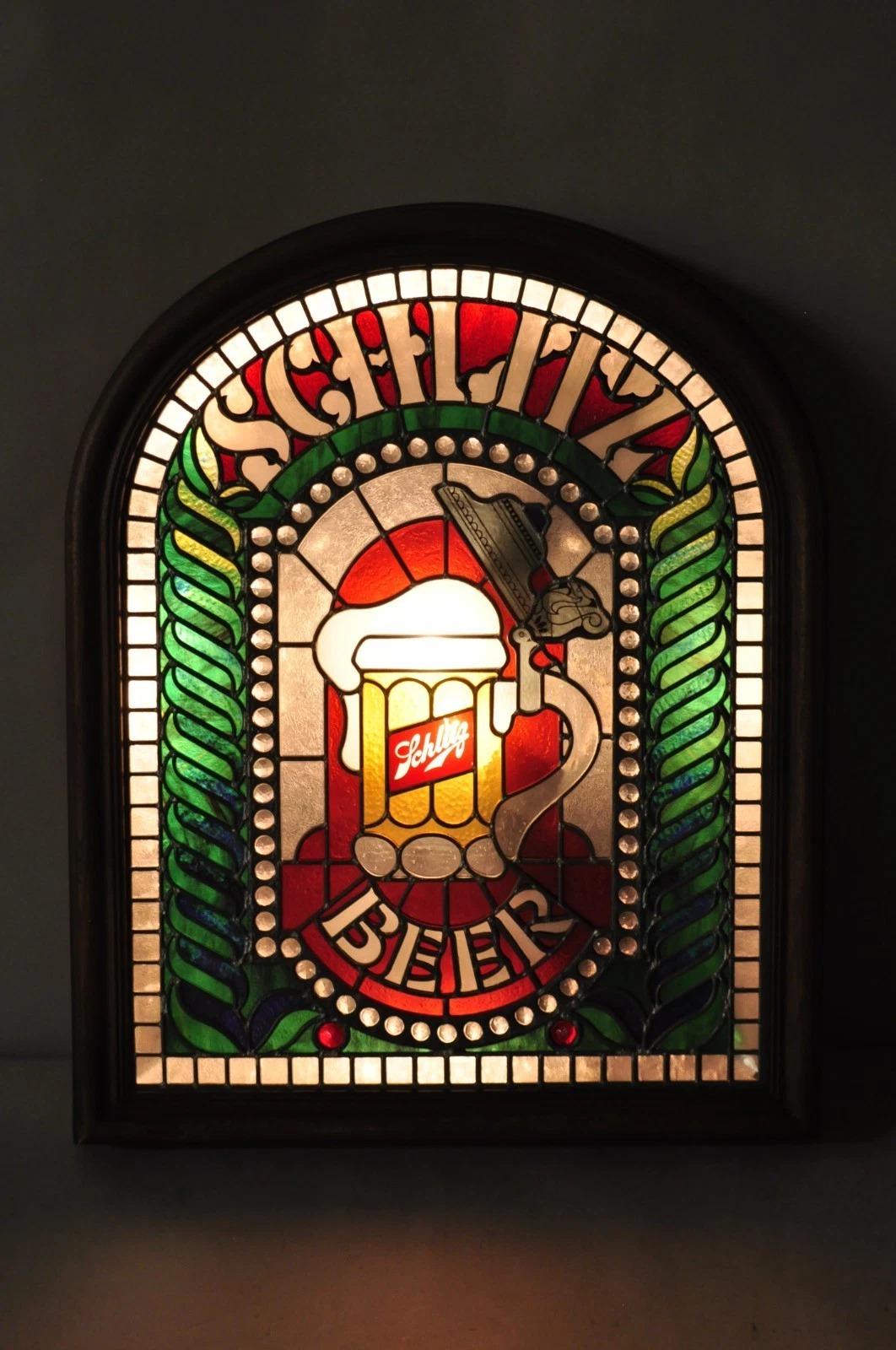 Vintage Schlitz Bier Zeichen 1980 beleuchtete Kunststoff Faux 