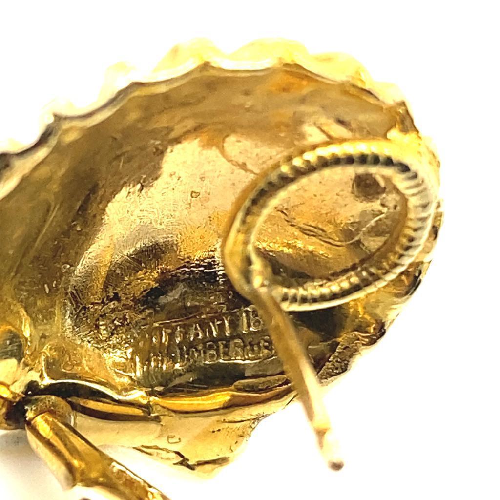 Schlumberger für Tiffany: 14 Karat Gelbgold Muschel-Ohrclips 1