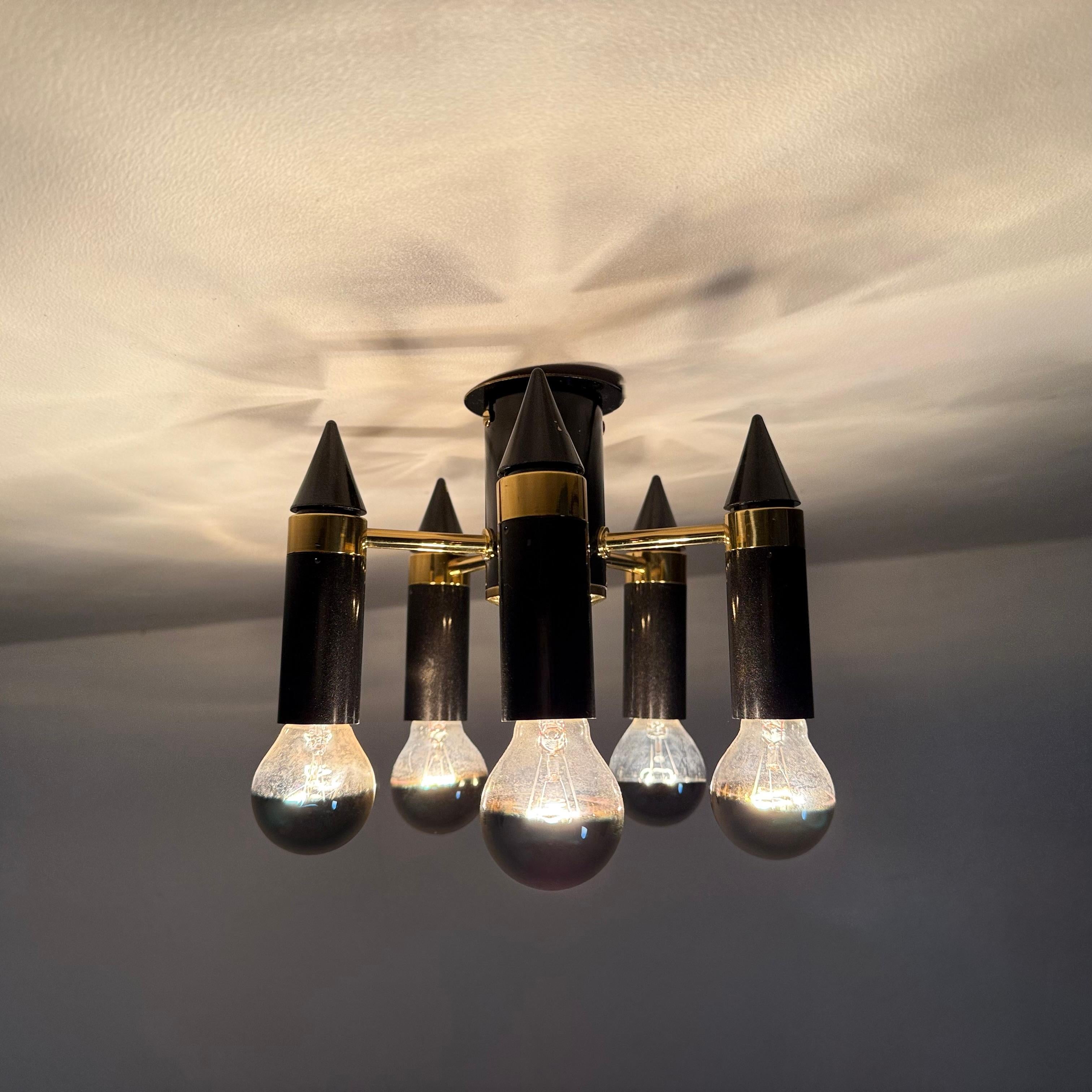 Metal Vintage Schmitz leuchten ceiling lamp , 1970s Germany For Sale