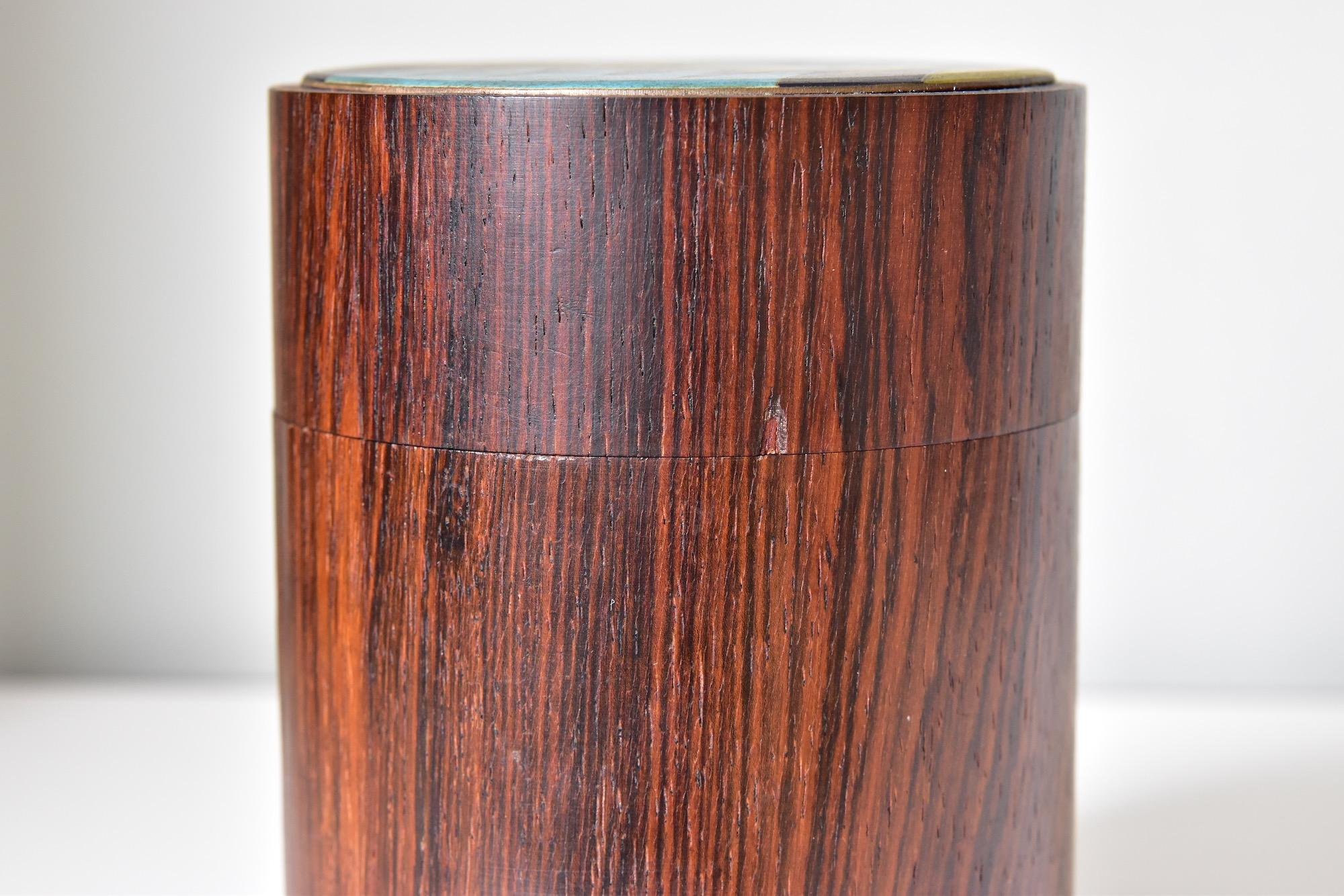 Mid-20th Century Vintage Scholz & Lammel Modernist Wood Box Enamel Made in Germany For Sale