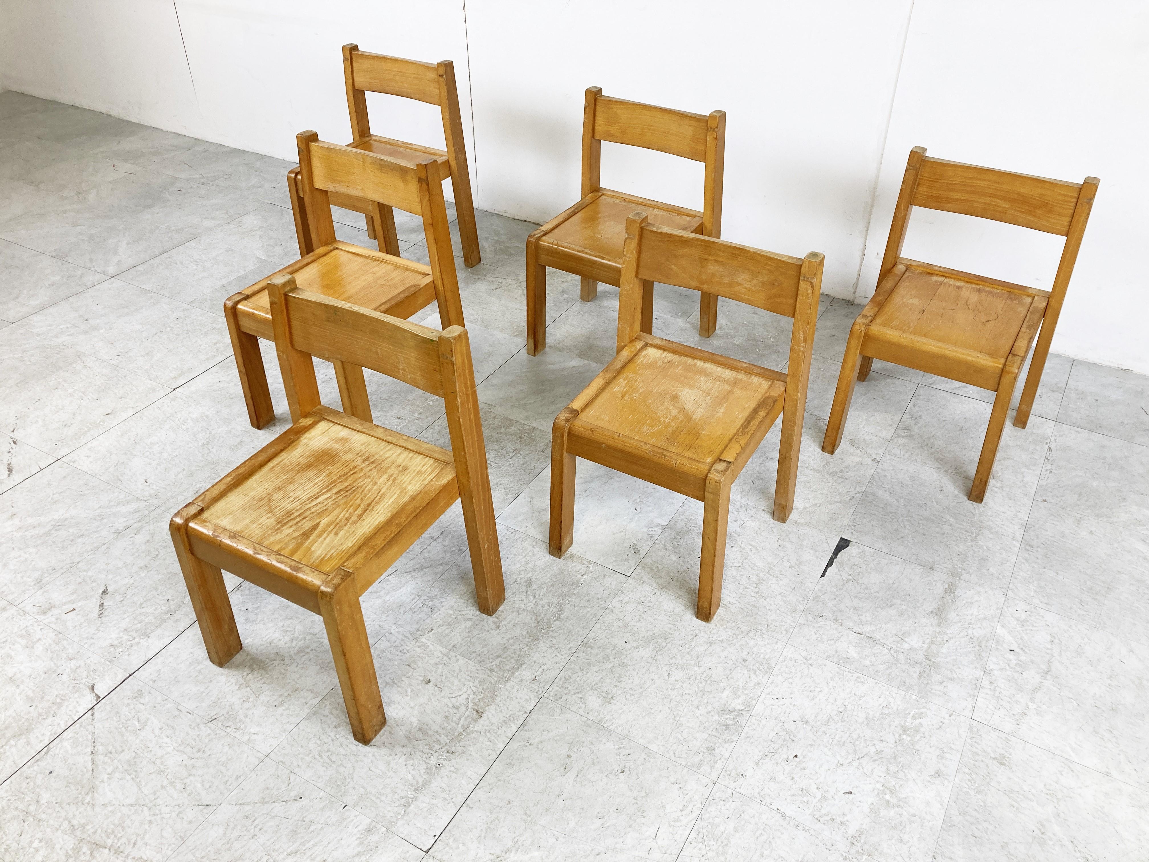 Belgian Vintage School Chairs for Children, 1960s