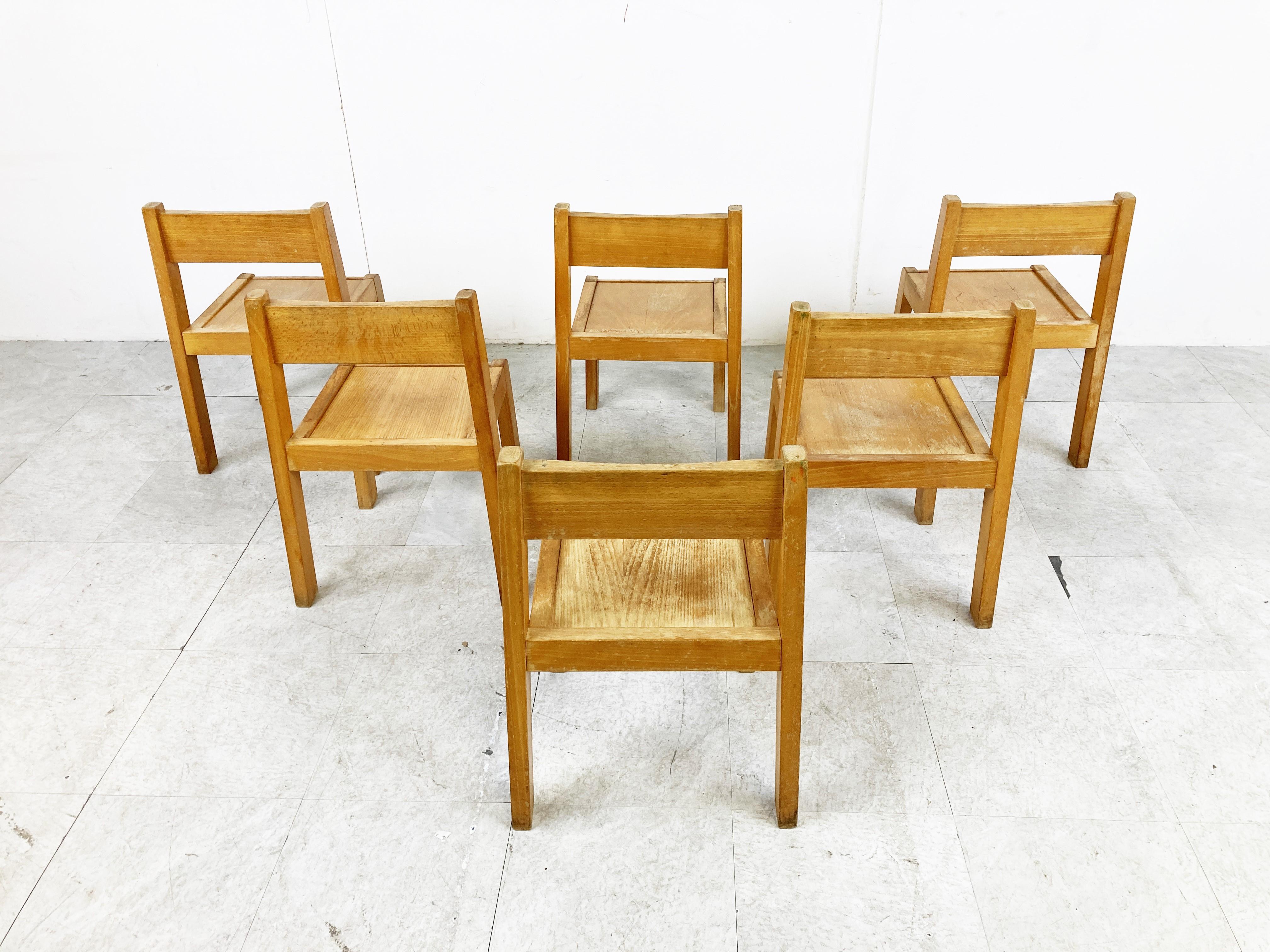 Vintage School Chairs for Children, 1960s In Good Condition In Leuven, Vlaams Gewest