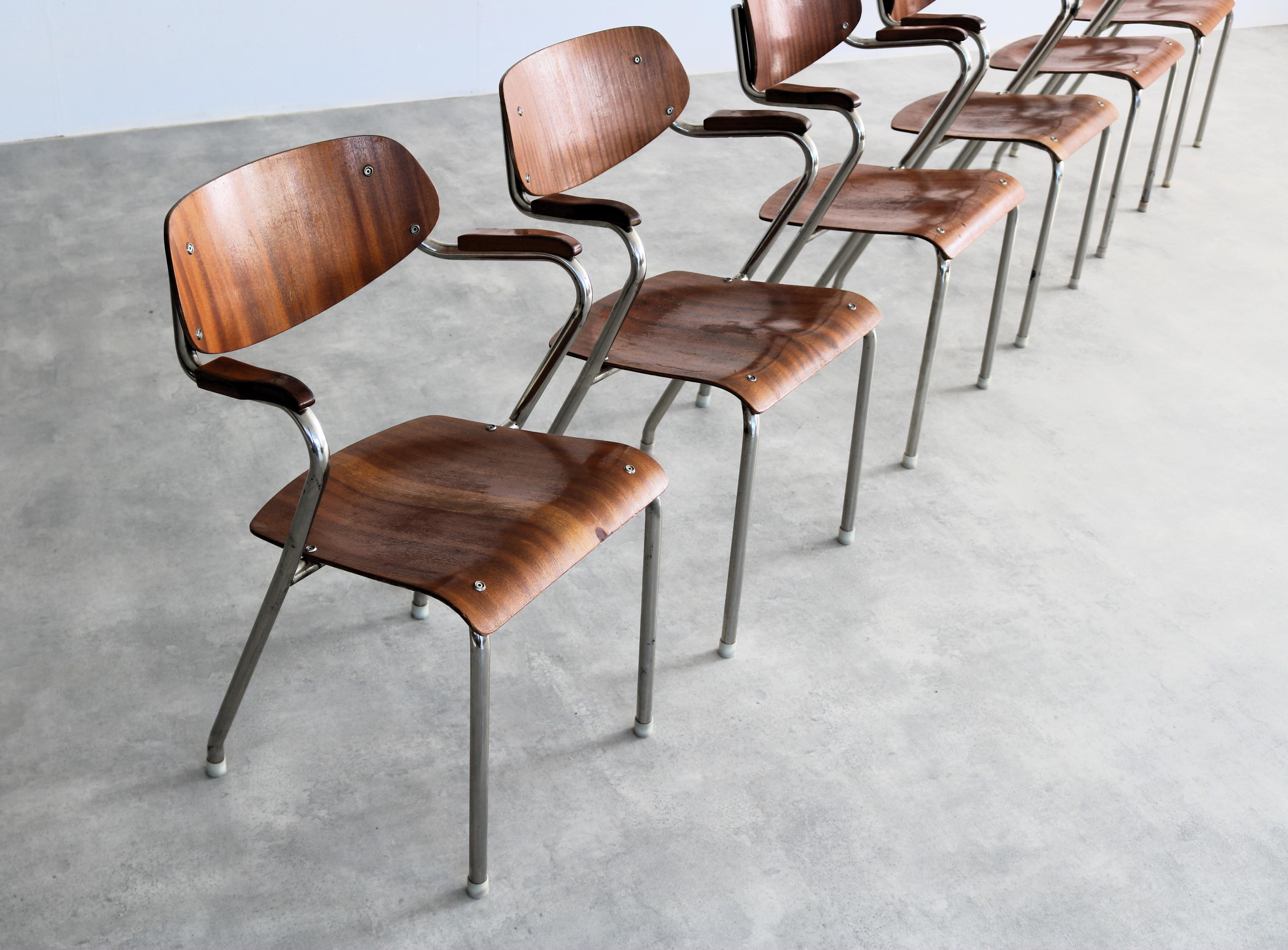 Mid-20th Century vintage school chairs  stacking chairs  chairs  Sweden For Sale