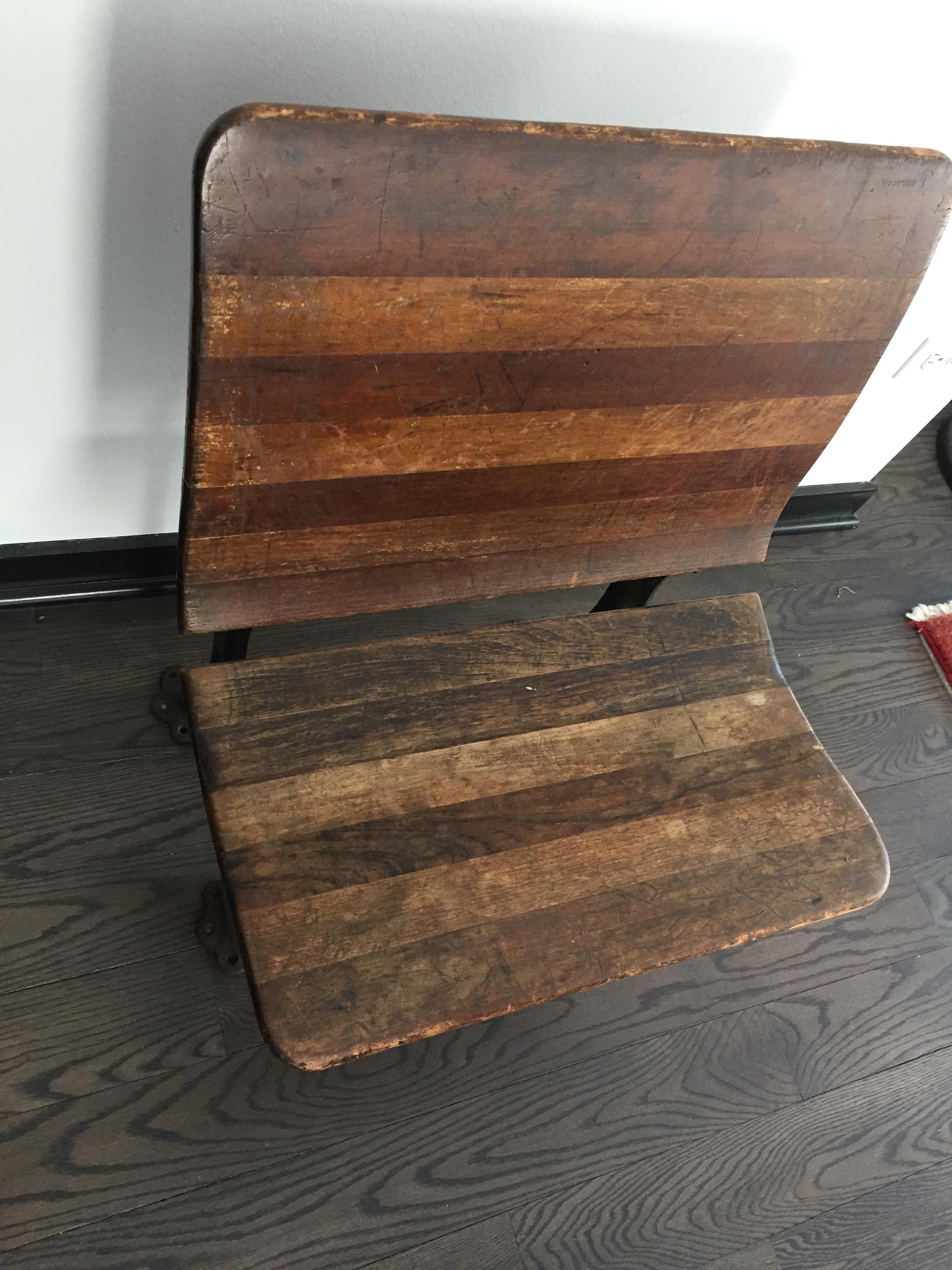 Vintage Rustic  School House Bench  In Fair Condition In Chicago, IL