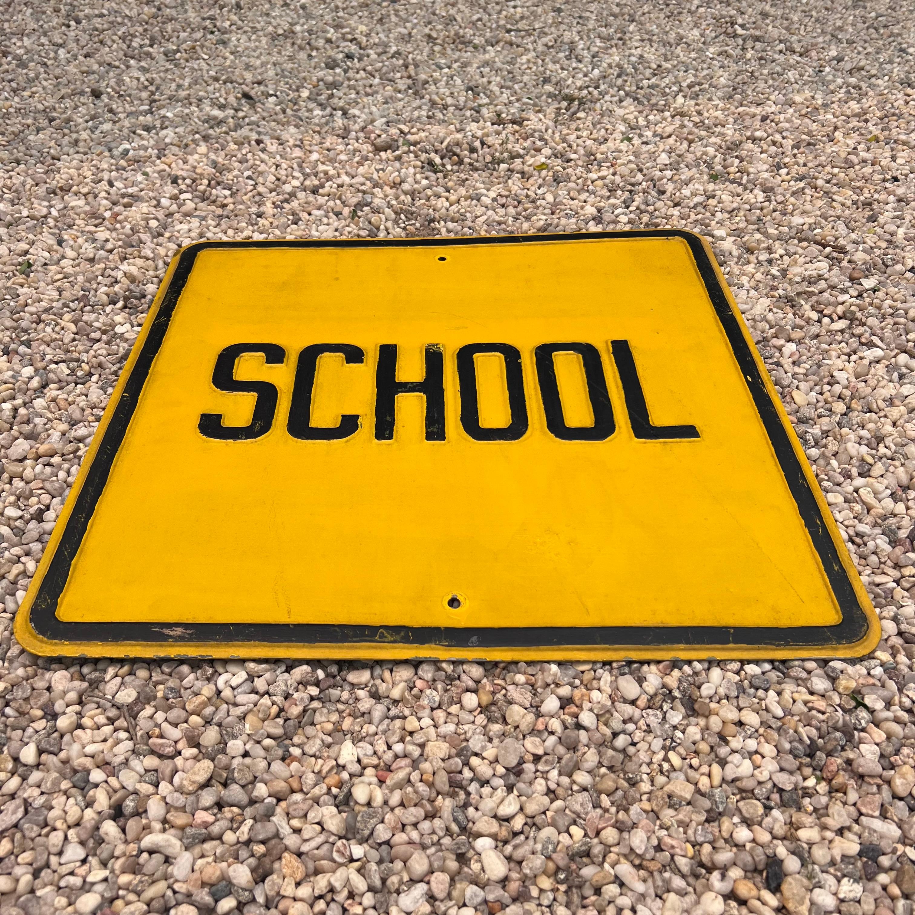  Vintage School Sign, 1960s USA For Sale 3