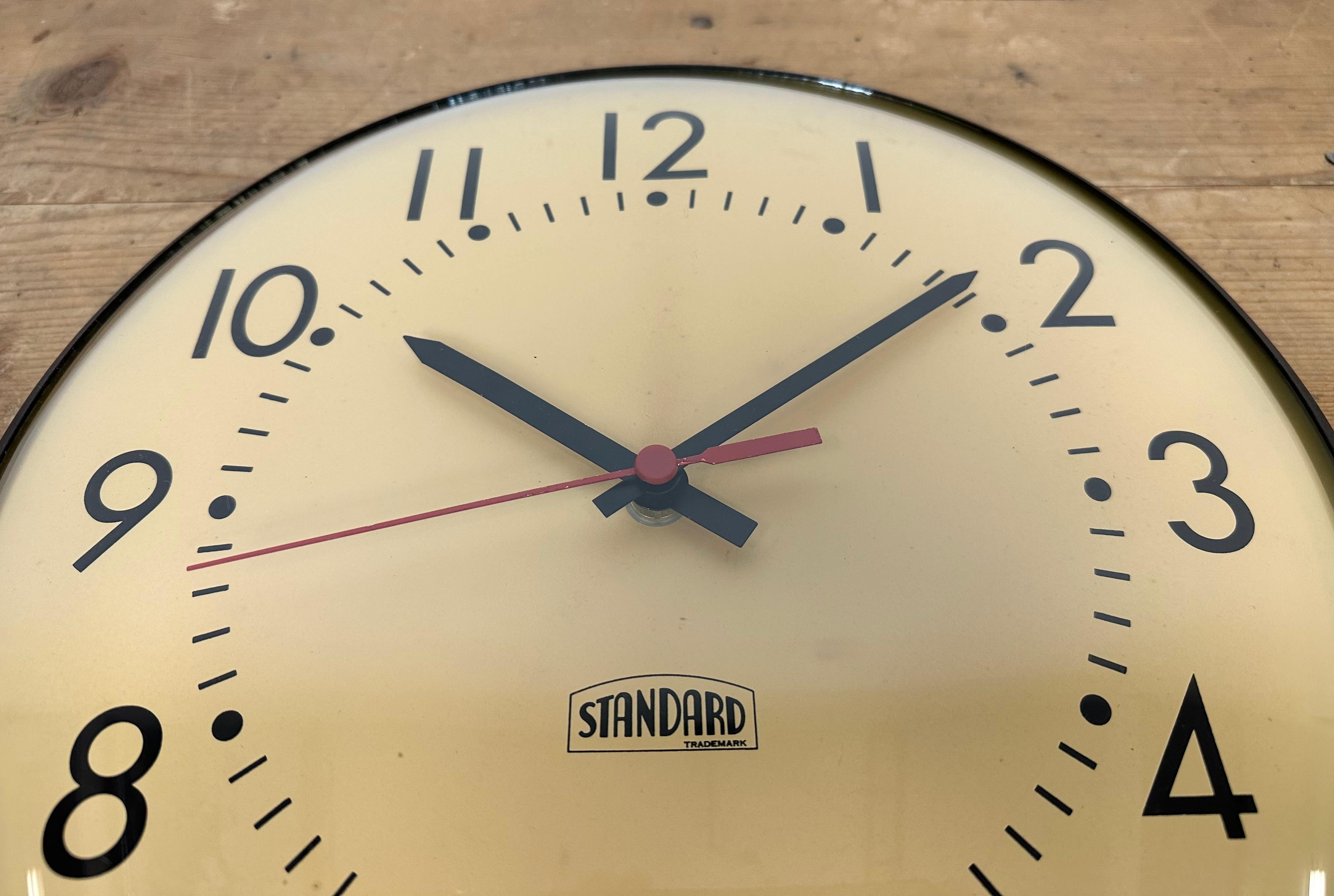 Vintage School Wall Clock from Standard Electric, 1970s 1